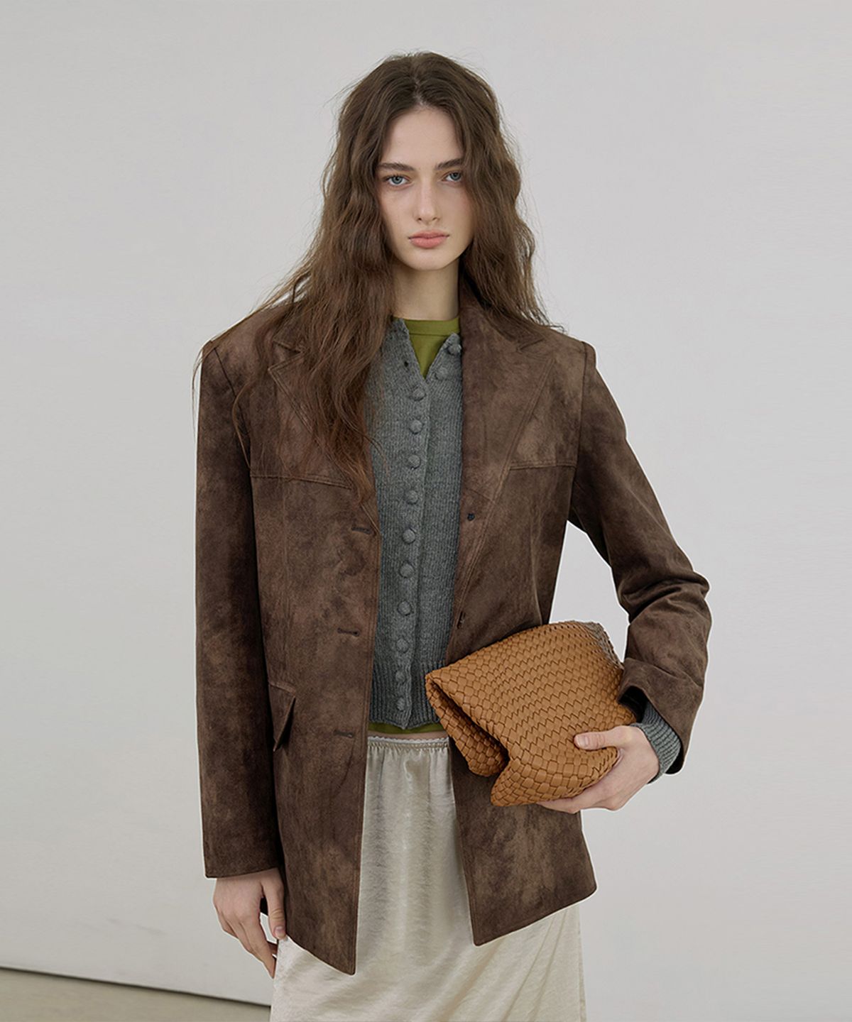 퀸스래빗(Q'SRB) Suede Standard Fit Single Jacket