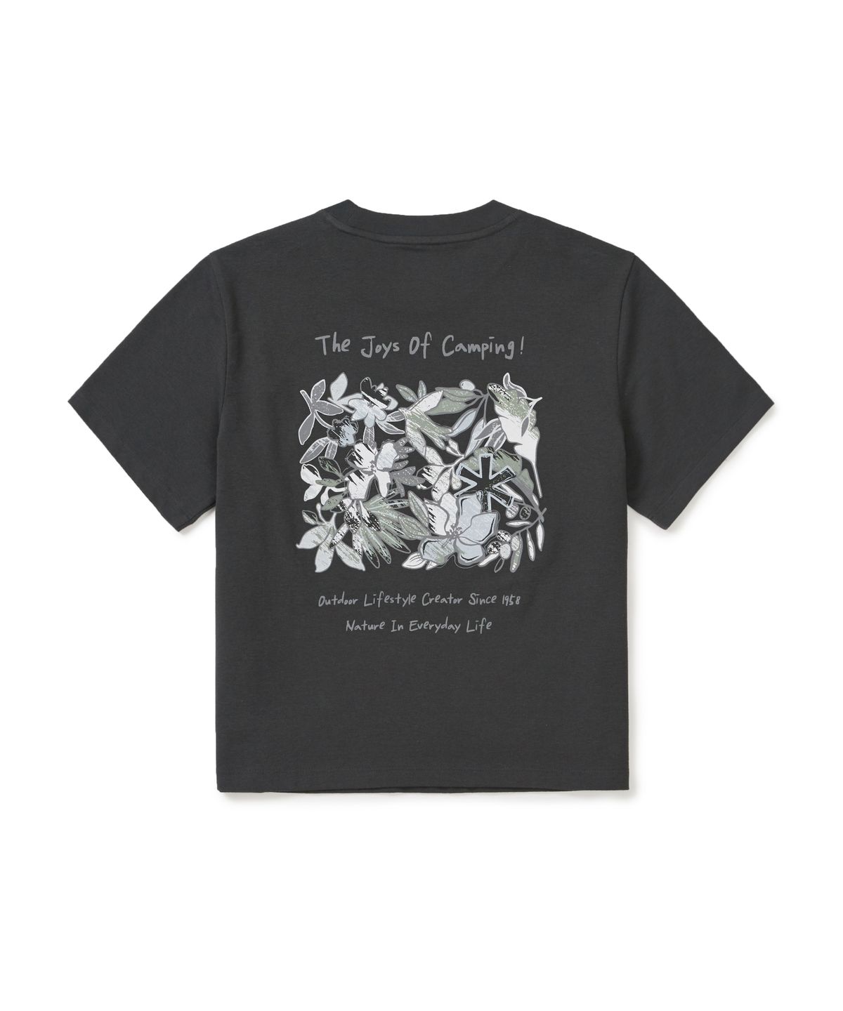스노우피크 어패럴(SNOWPEAK APPAREL) 소로나 여성 트로피컬 반팔 티셔츠 (S26MWFTS71) Dark Charcoal
