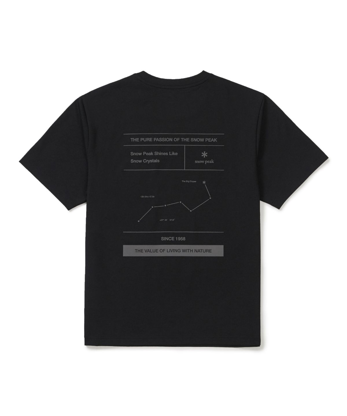 스노우피크 어패럴(SNOWPEAK APPAREL) 리젠 퀵드라이 그래픽 반팔 티셔츠 (S26MUTTS52) Black
