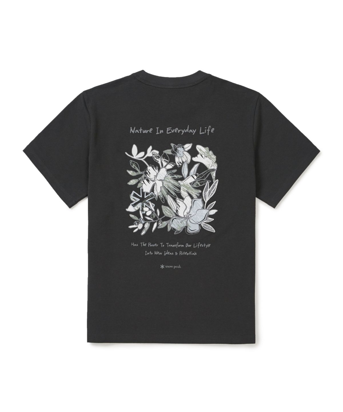 스노우피크 어패럴(SNOWPEAK APPAREL) 소로나 트로피컬 반팔 티셔츠 (S26MUFTS70) Dark Charcoal