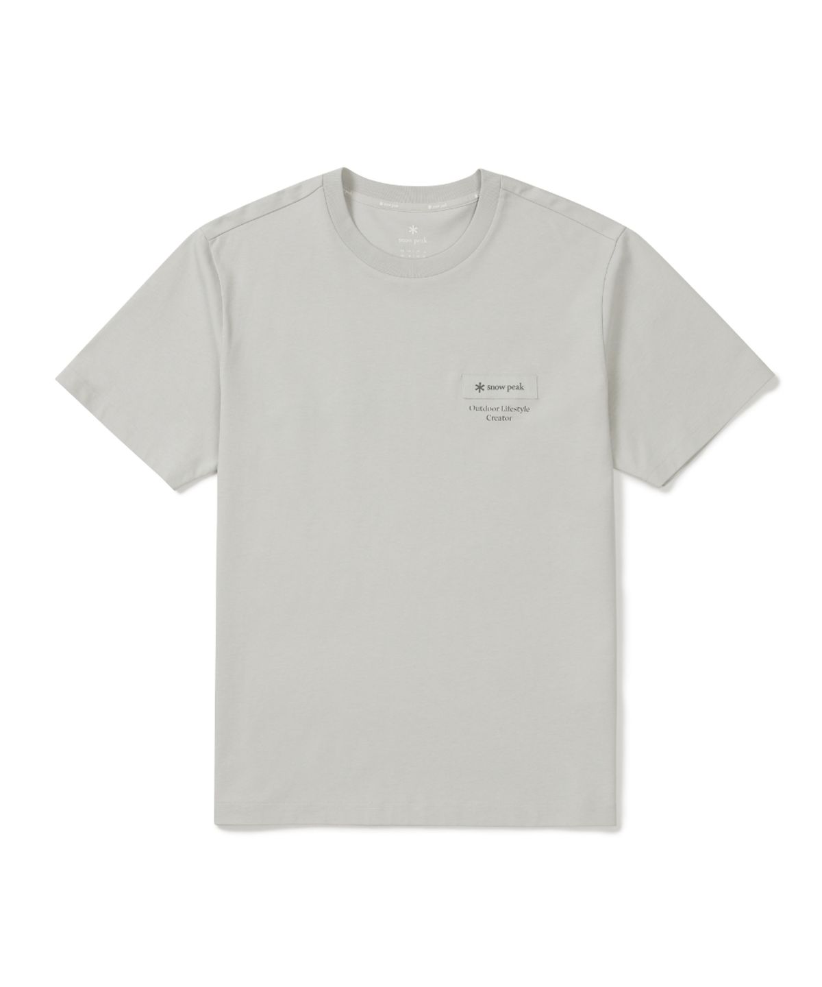 스노우피크 어패럴(SNOWPEAK APPAREL) 에어로쿨 우븐 패치 반팔 티셔츠 (S26MUFTS24) Gray