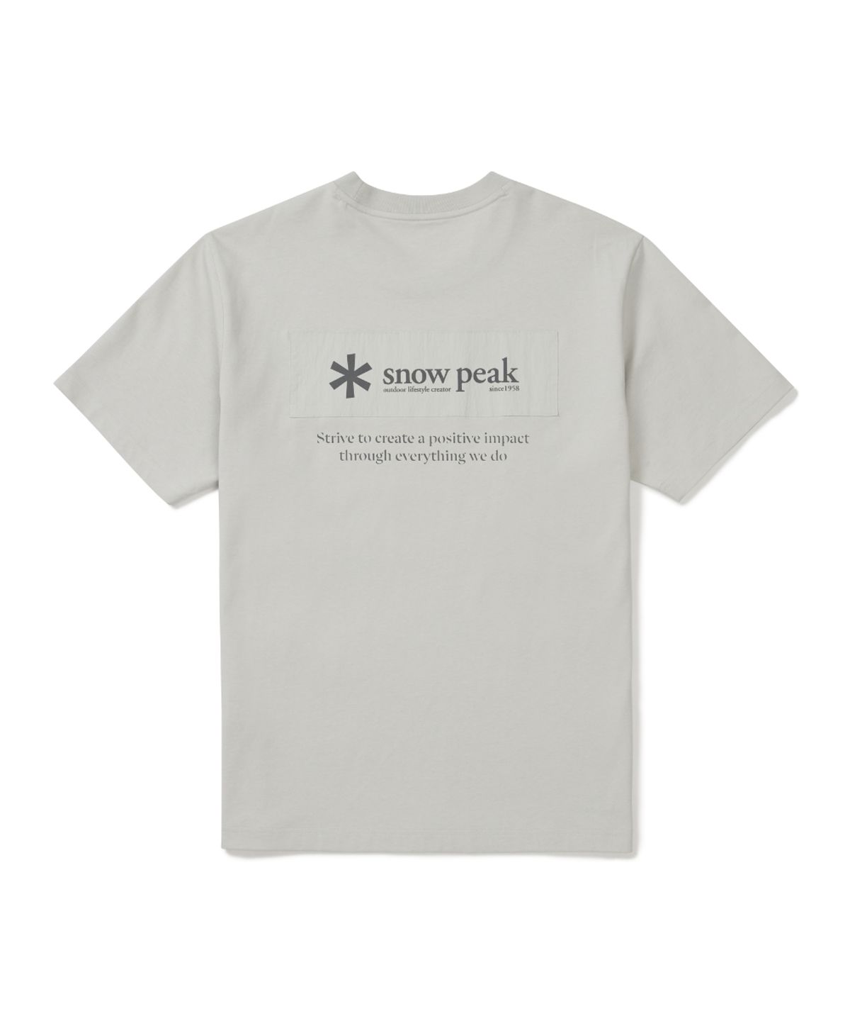 스노우피크 어패럴(SNOWPEAK APPAREL) 에어로쿨 우븐 패치 반팔 티셔츠 (S26MUFTS24) Gray