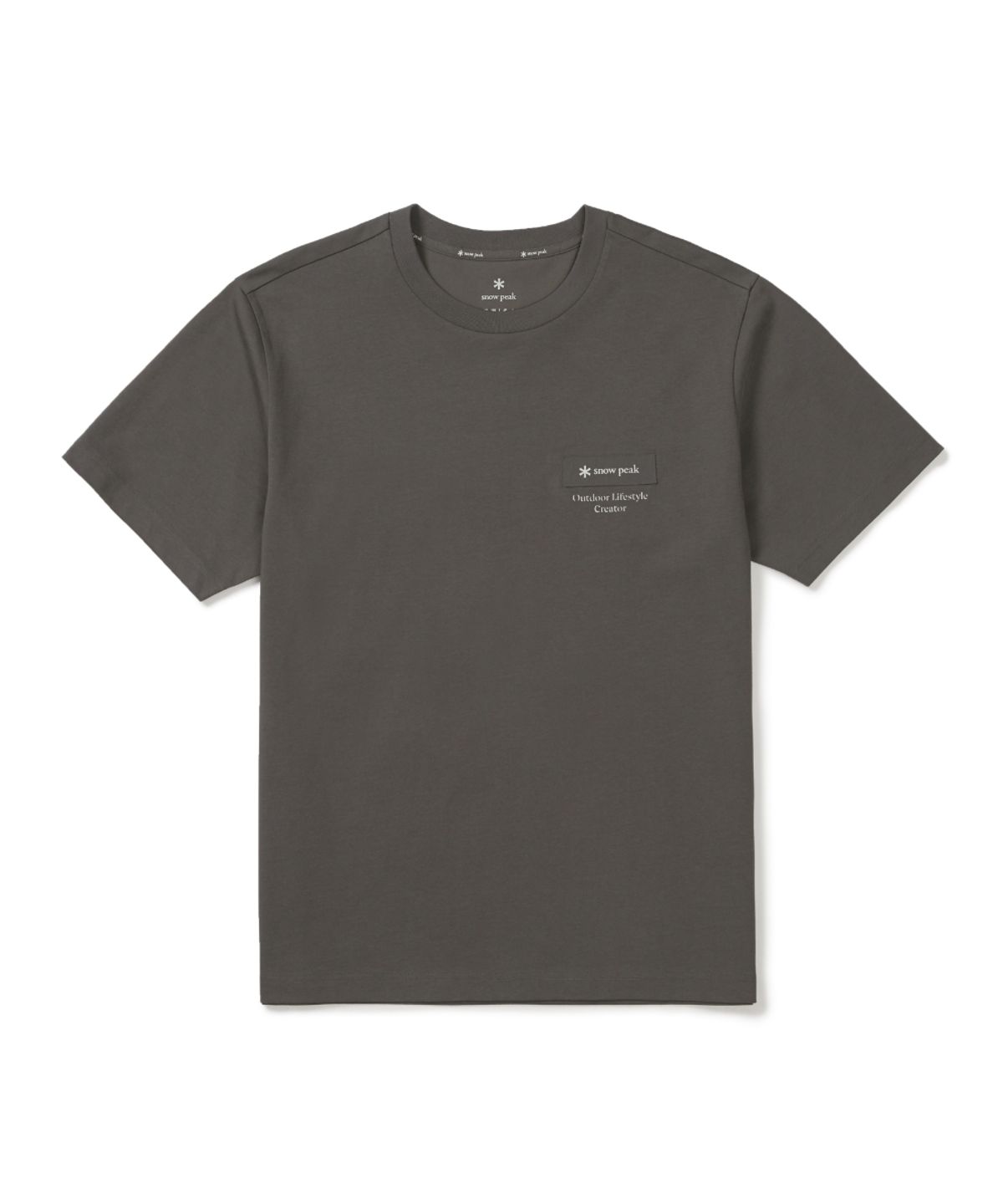 스노우피크 어패럴(SNOWPEAK APPAREL) 에어로쿨 우븐 패치 반팔 티셔츠 (S26MUFTS24) Dark Khaki