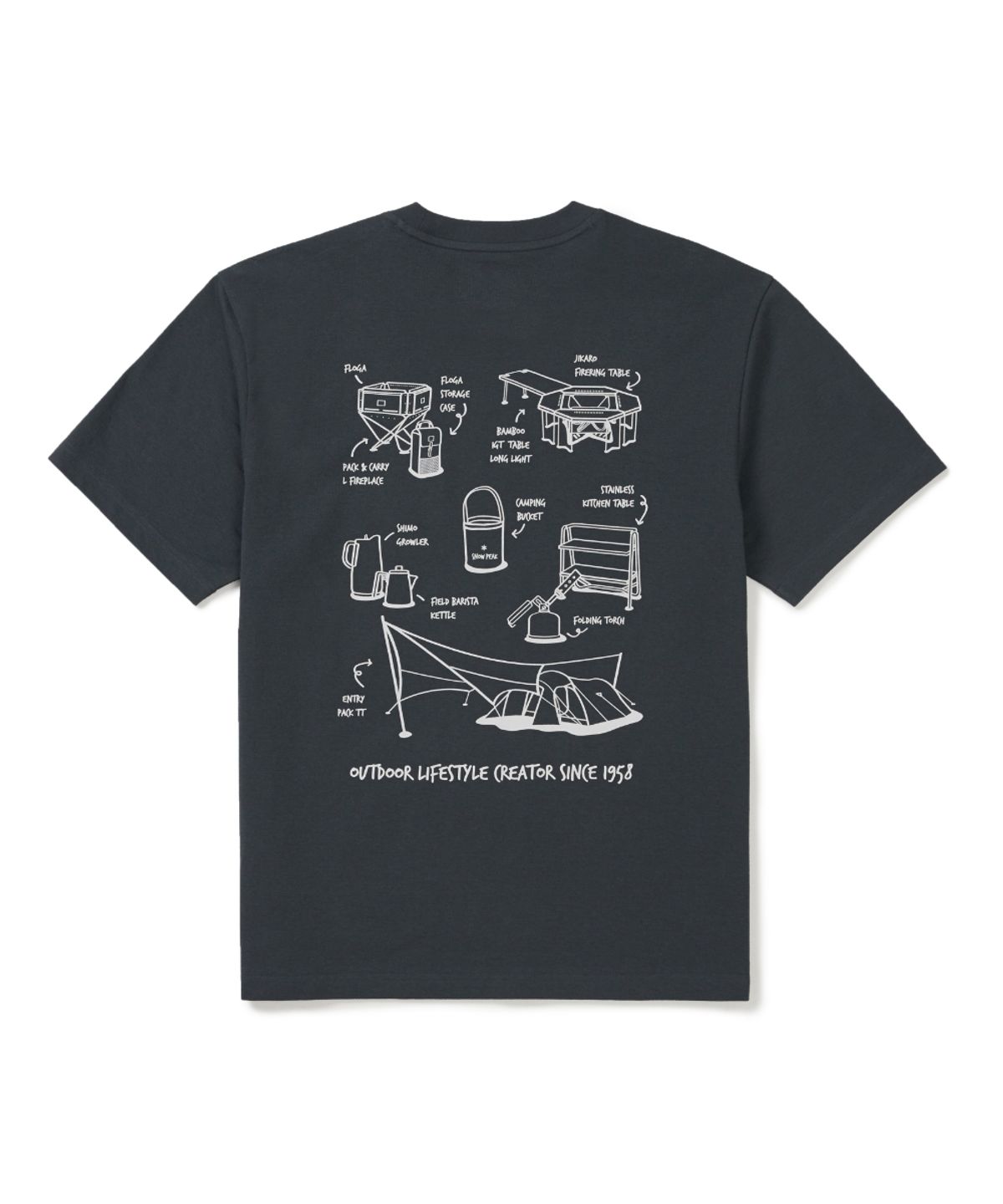 스노우피크 어패럴(SNOWPEAK APPAREL) 소로나 기어 반팔 티셔츠 (S26MUFTS06) Vintage Blue