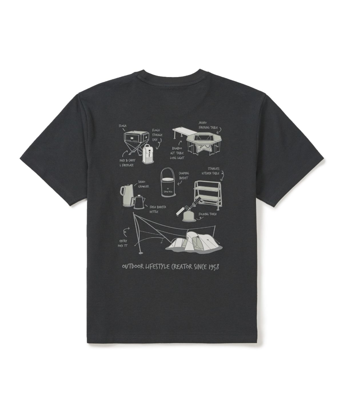 스노우피크 어패럴(SNOWPEAK APPAREL) 소로나 기어 반팔 티셔츠 (S26MUFTS06) Dark Charcoal