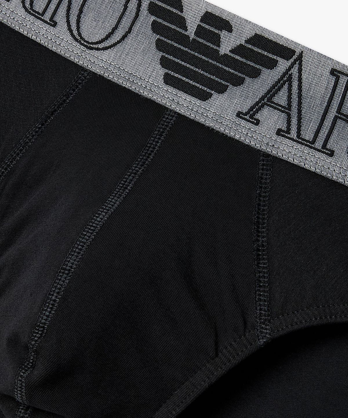 엠포리오 아르마니 언더웨어(EMPORIO ARMANI UNDERWEAR) 남성 아웃라인 로고 밴딩 브리프_블랙 0816111008