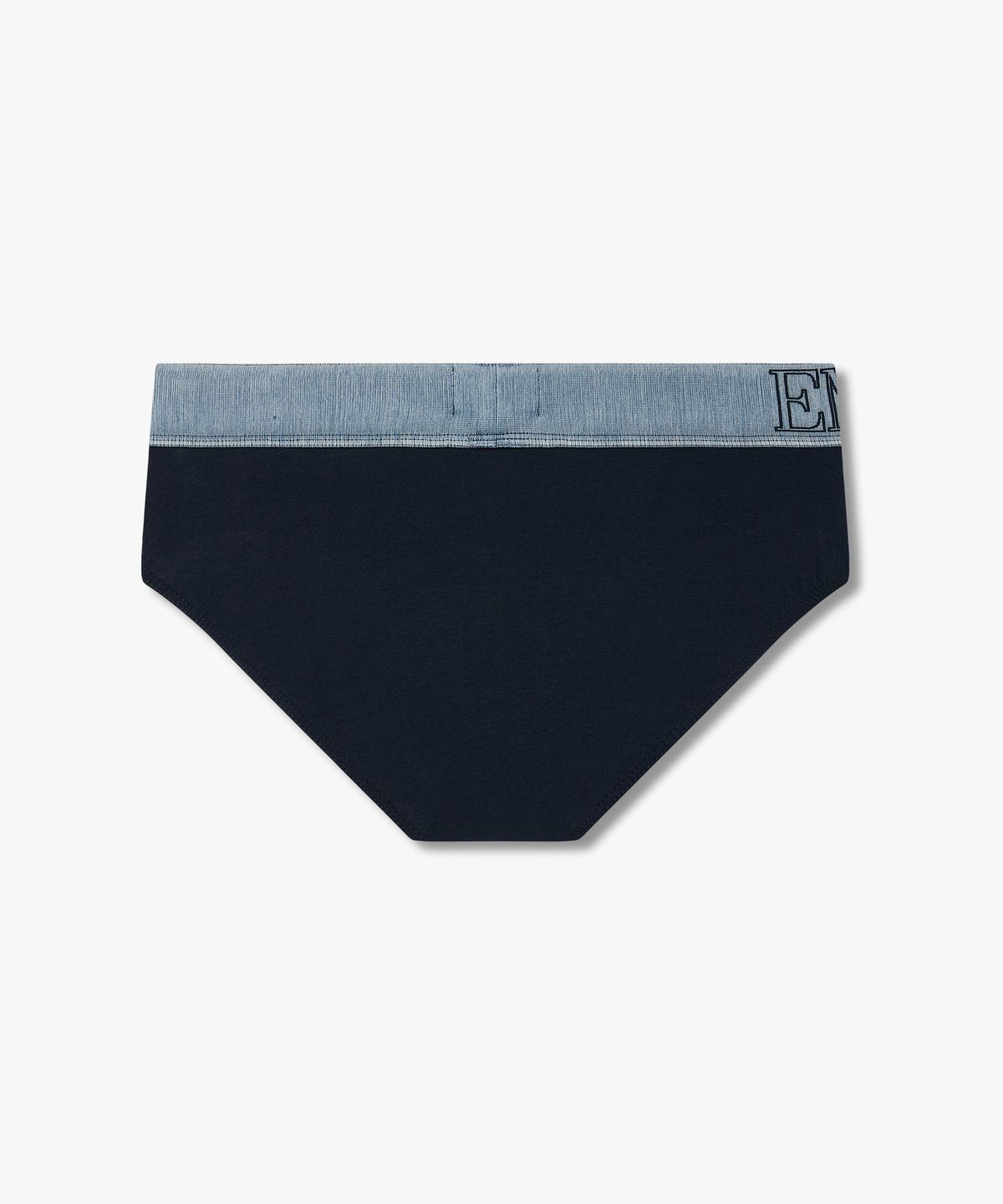 엠포리오 아르마니 언더웨어(EMPORIO ARMANI UNDERWEAR) 남성 아웃라인 로고 밴딩 브리프_블루 0816111007