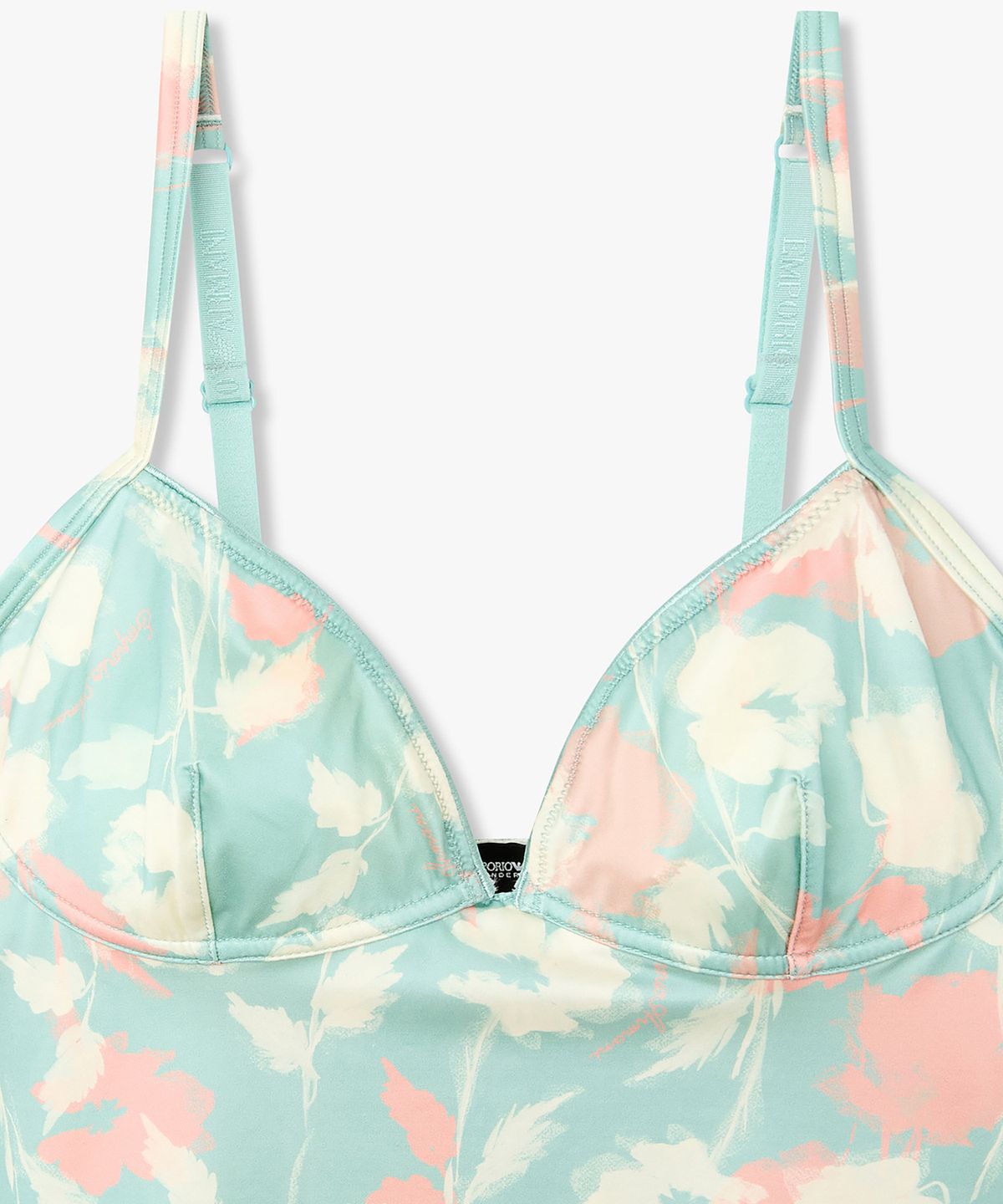 엠포리오 아르마니 언더웨어(EMPORIO ARMANI UNDERWEAR) 여성 로고 앤 플라워 프린트 탱크탑_터콰이즈 0826113506