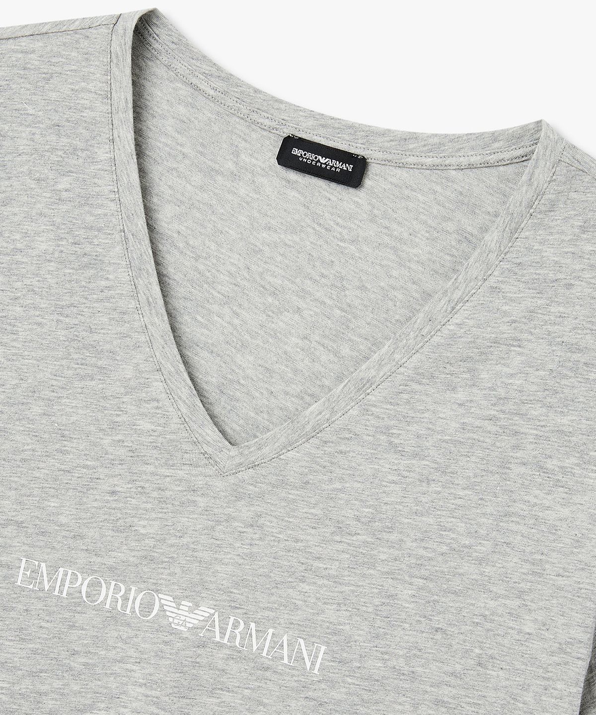 엠포리오 아르마니 언더웨어(EMPORIO ARMANI UNDERWEAR) 여성 스트레치 브이넥 라운지 티셔츠_멜란지 그레이 0826135501