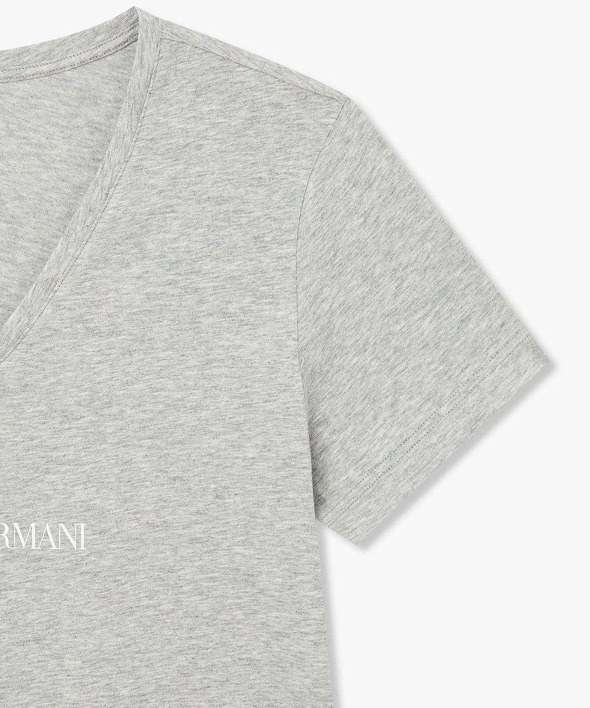 엠포리오 아르마니 언더웨어(EMPORIO ARMANI UNDERWEAR) 여성 스트레치 브이넥 라운지 티셔츠_멜란지 그레이 0826135501