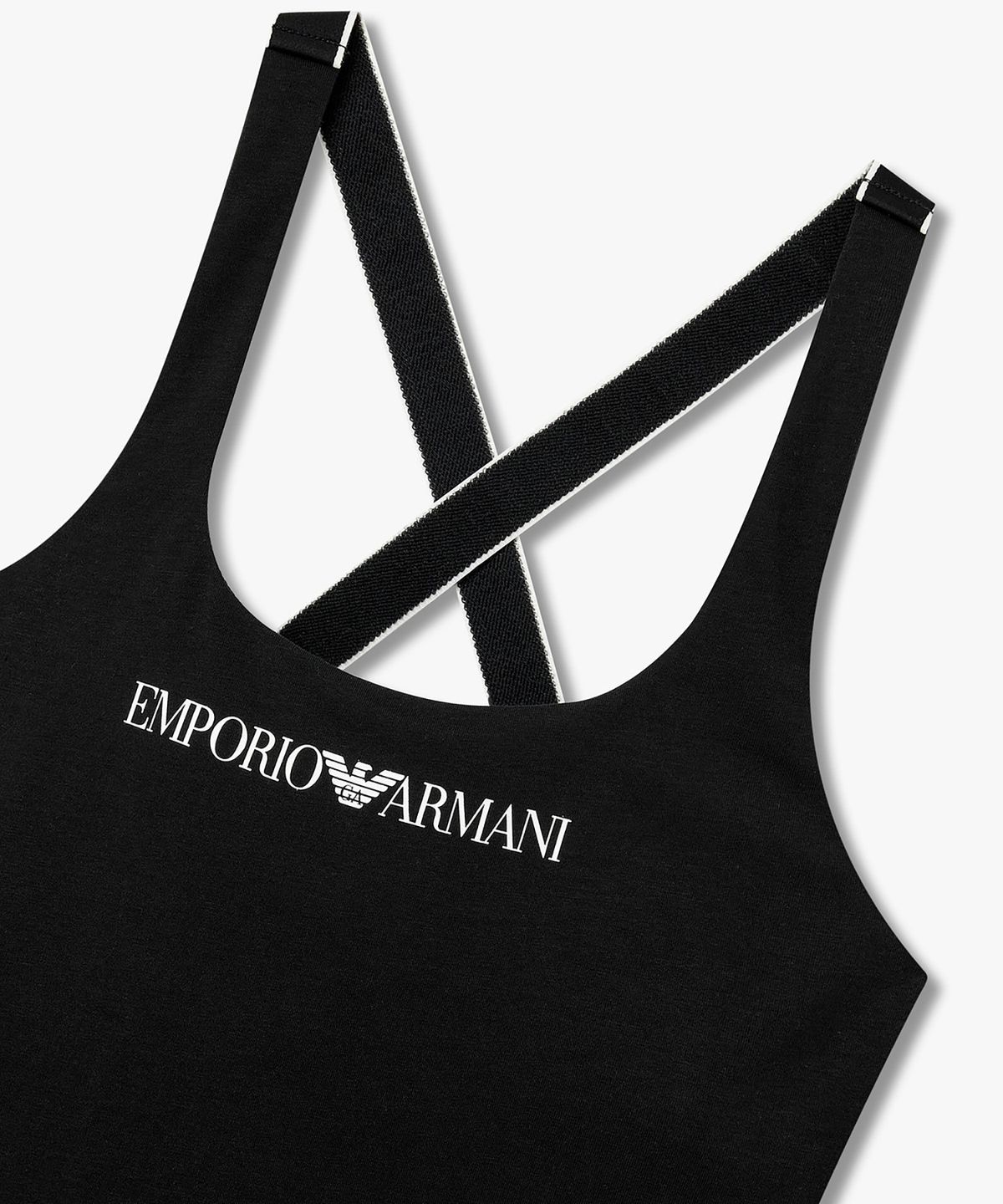 엠포리오 아르마니 언더웨어(EMPORIO ARMANI UNDERWEAR) 여성 로고 프린트 라운지 탱크탑_블랙 0826113508