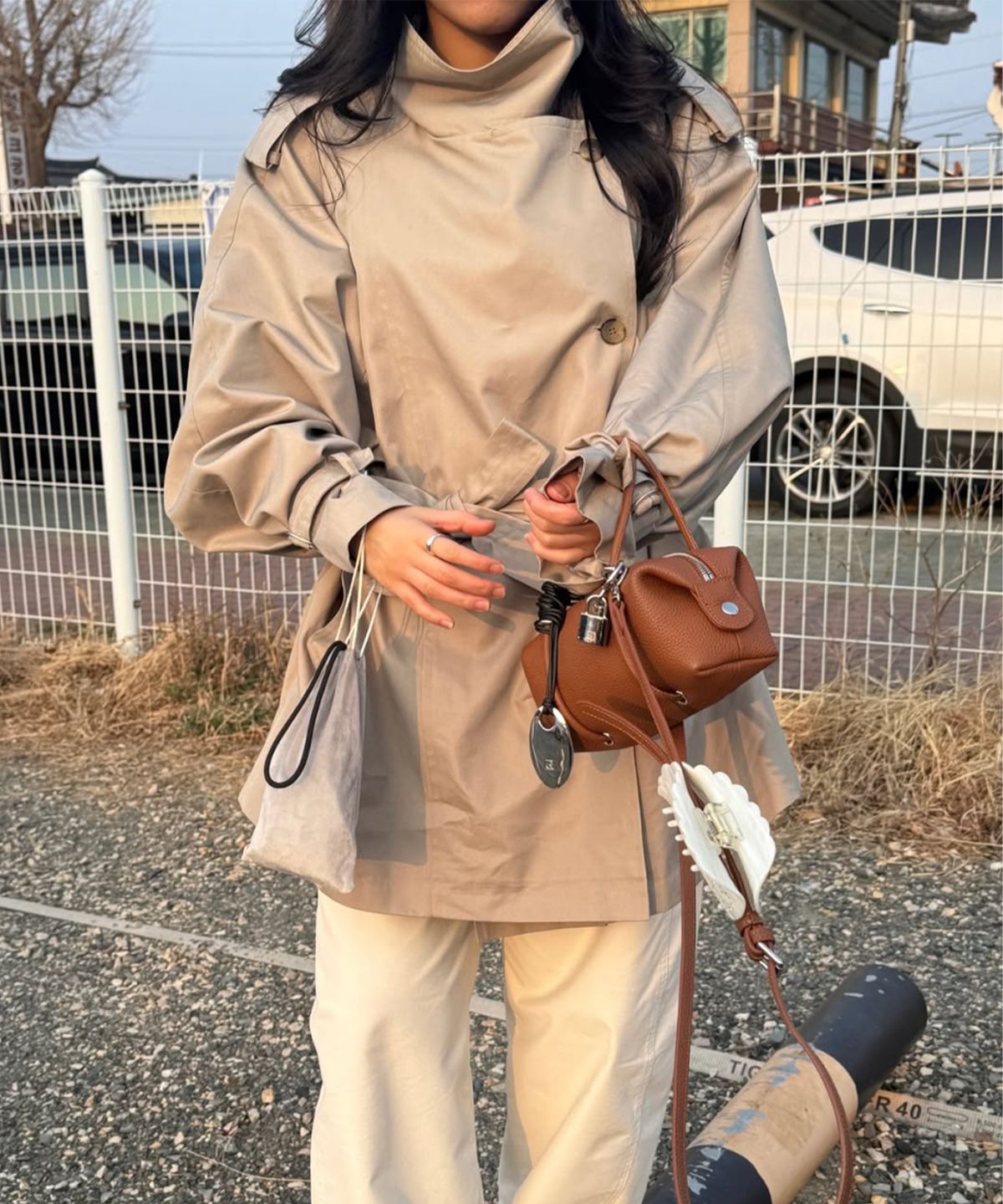 프로젝트 웨이브(PROJECT WAVE) Double Trench Half Coat (2color)
