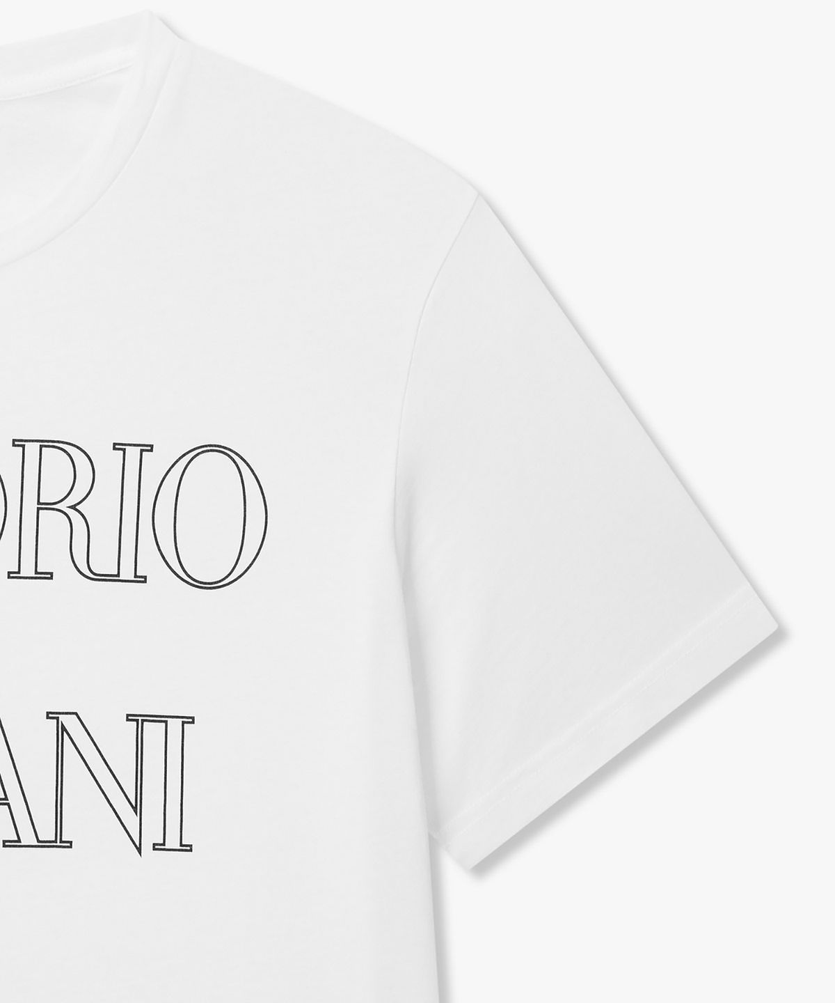 엠포리오 아르마니 언더웨어(EMPORIO ARMANI UNDERWEAR) 남성 아웃라인 로고 라운지 티셔츠_화이트 0816134053