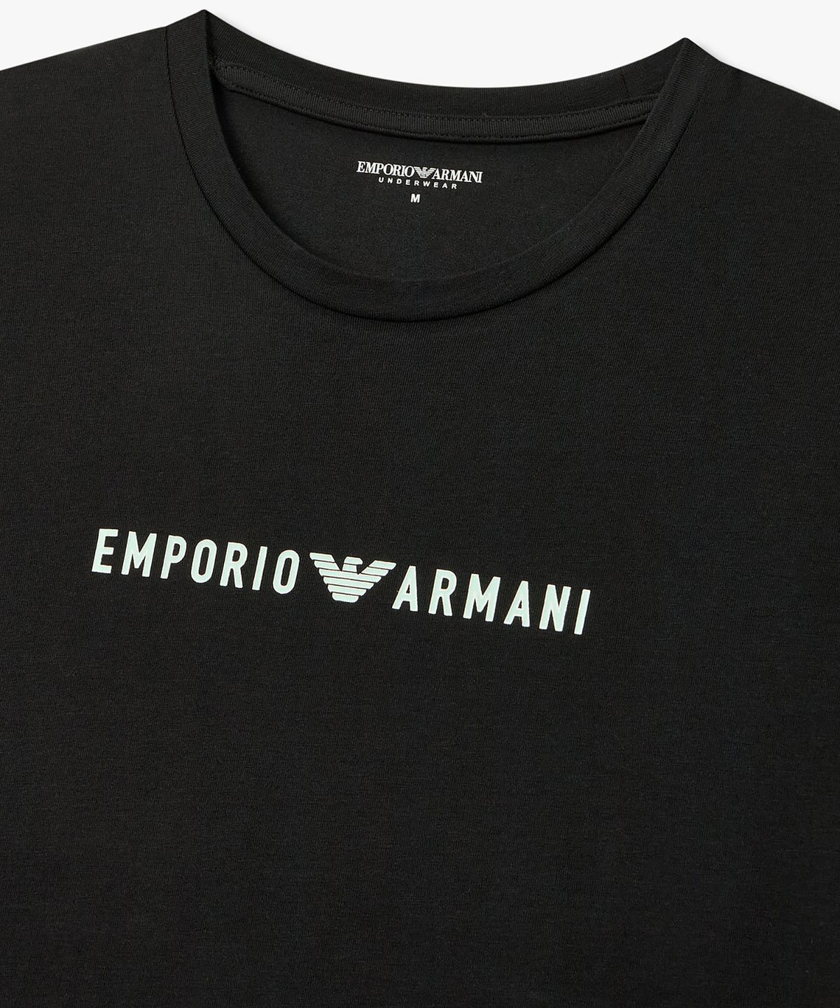 엠포리오 아르마니 언더웨어(EMPORIO ARMANI UNDERWEAR) 남성 센터 로고 라운지 티셔츠_블랙 0816134033