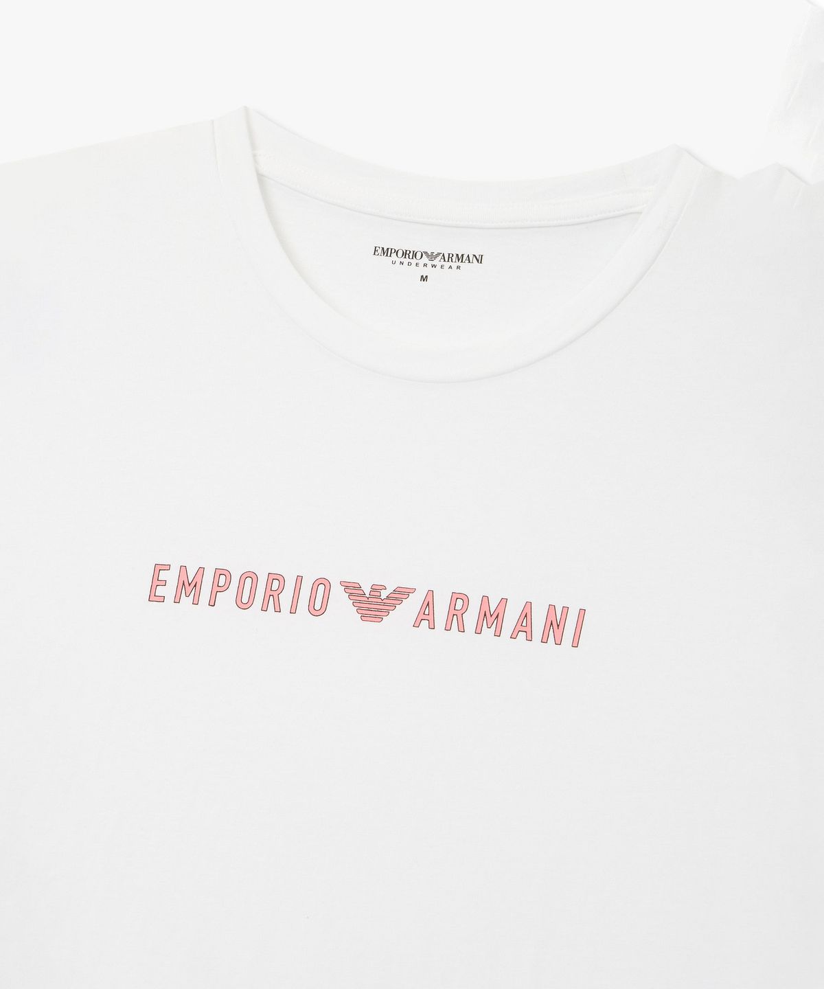 엠포리오 아르마니 언더웨어(EMPORIO ARMANI UNDERWEAR) 남성 센터 로고 라운지 티셔츠_화이트 0816134032