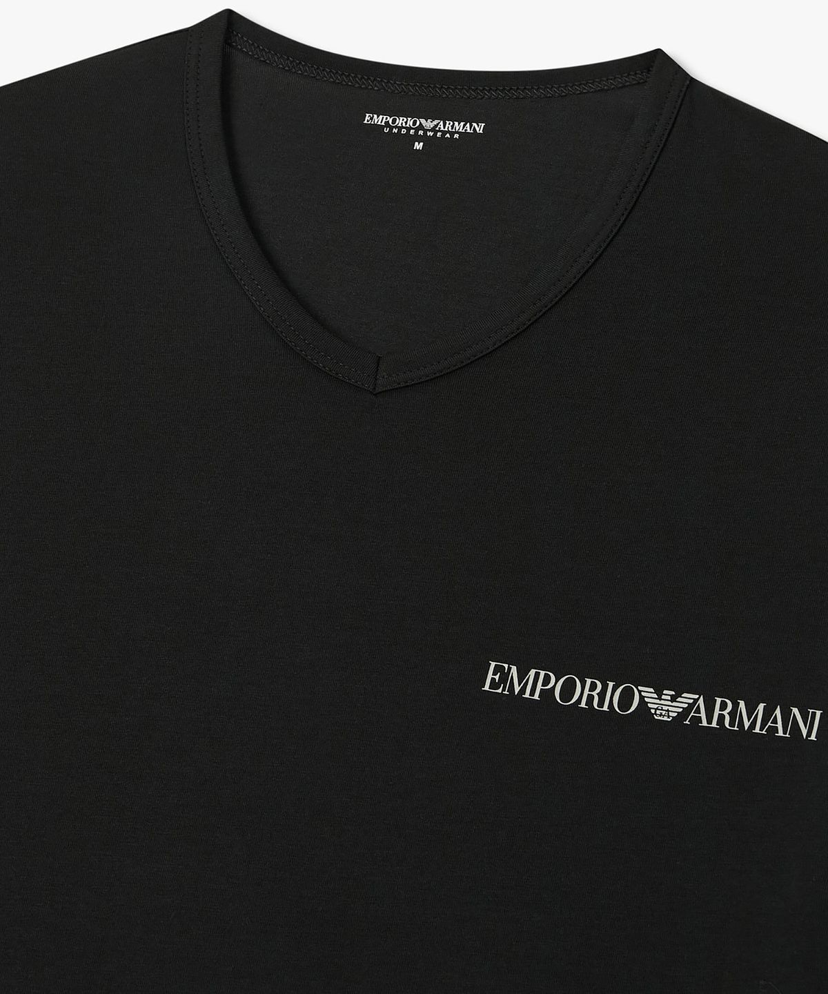 엠포리오 아르마니 언더웨어(EMPORIO ARMANI UNDERWEAR) 남성 브이넥 스트레치 라운지 티셔츠_블랙 0816135008