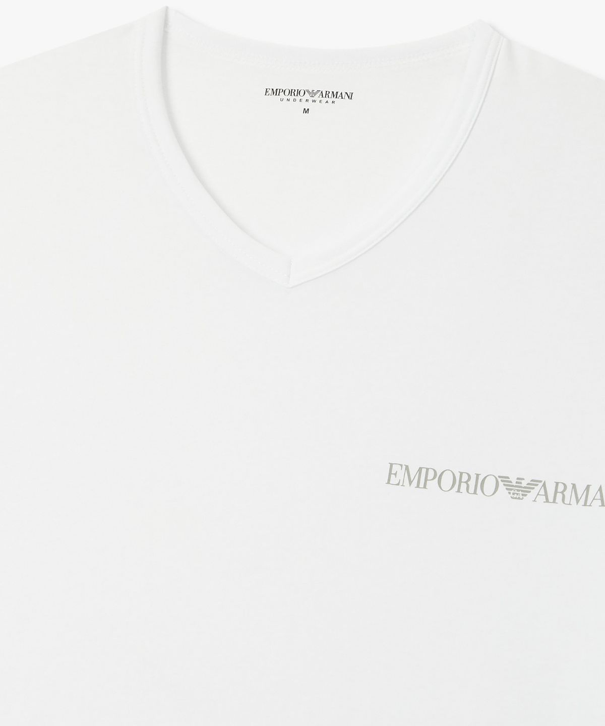 엠포리오 아르마니 언더웨어(EMPORIO ARMANI UNDERWEAR) 남성 브이넥 스트레치 라운지 티셔츠_화이트 0816135007