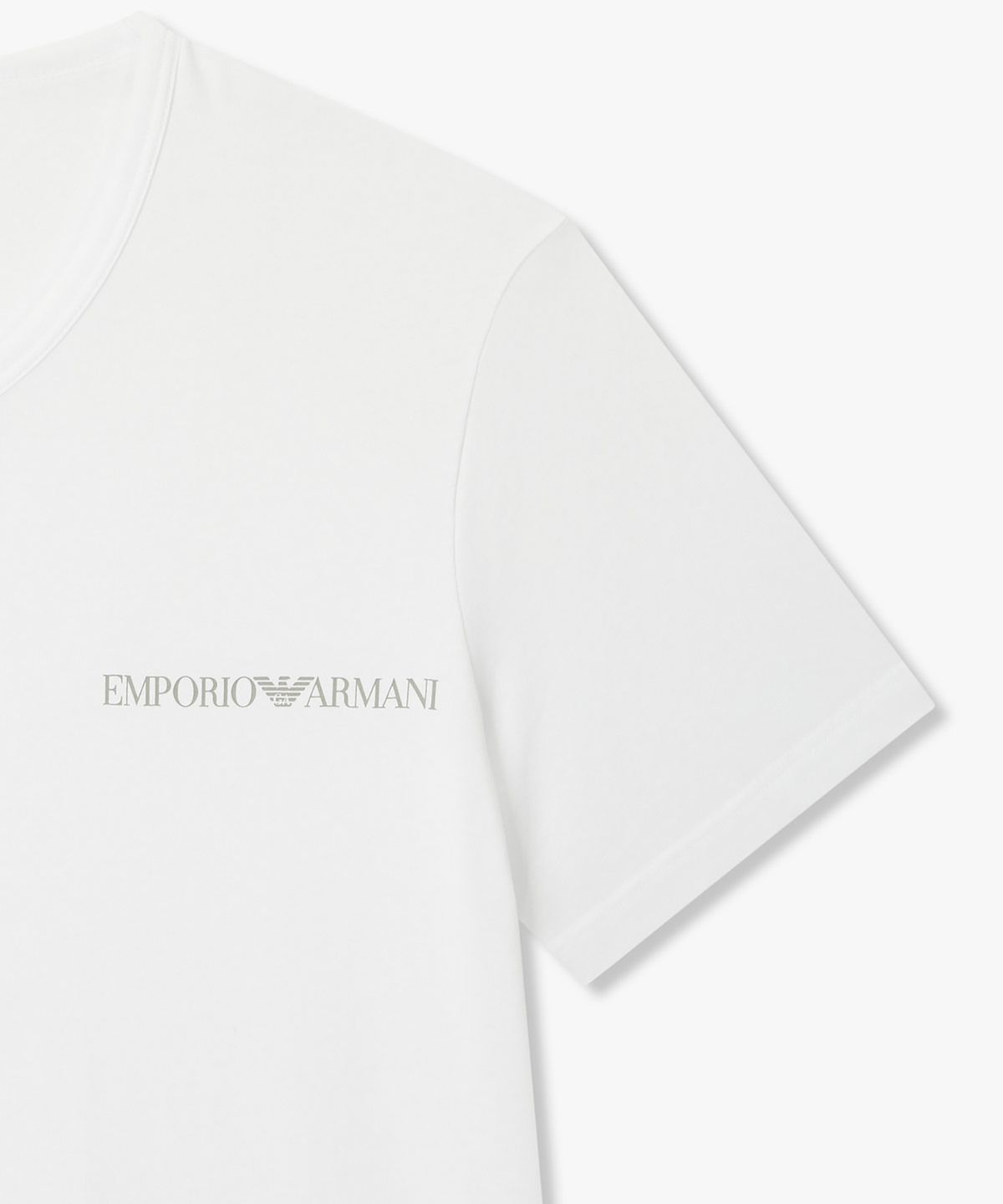 엠포리오 아르마니 언더웨어(EMPORIO ARMANI UNDERWEAR) 남성 브이넥 스트레치 라운지 티셔츠_화이트 0816135007