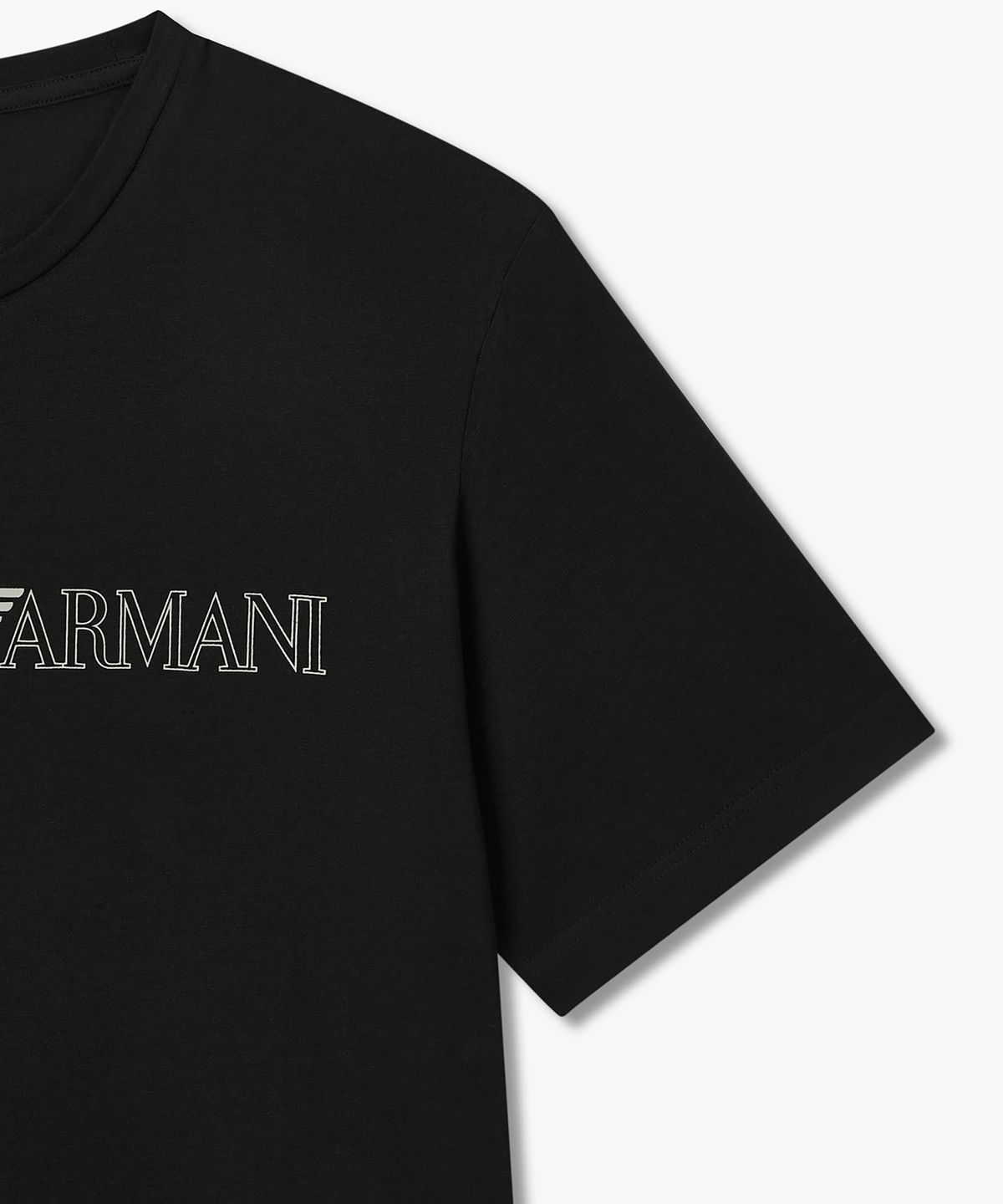엠포리오 아르마니 언더웨어(EMPORIO ARMANI UNDERWEAR) 남성 빅 로고 스트레치 라운지 티셔츠_블랙 0816134026