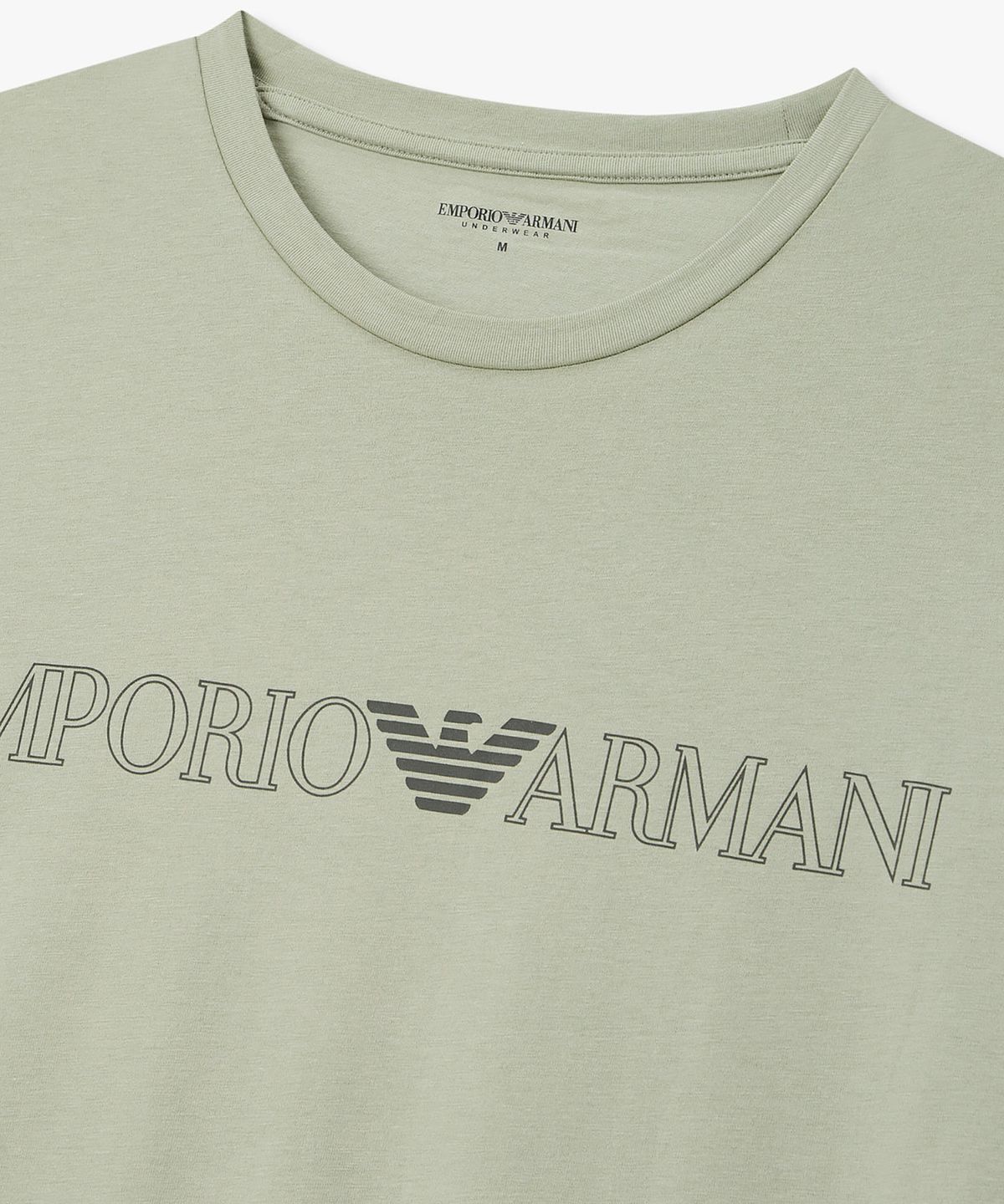 엠포리오 아르마니 언더웨어(EMPORIO ARMANI UNDERWEAR) 남성 빅 로고 스트레치 라운지 티셔츠_라이트 그린 0816134025