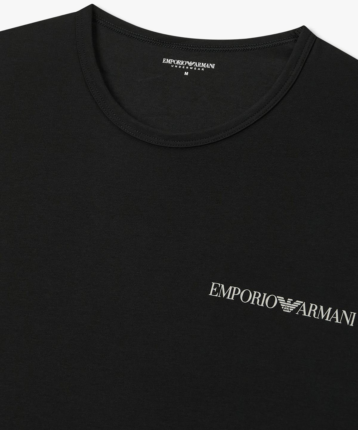 엠포리오 아르마니 언더웨어(EMPORIO ARMANI UNDERWEAR) 남성 크루넥 스트레치 라운지 티셔츠_블랙 0816134002