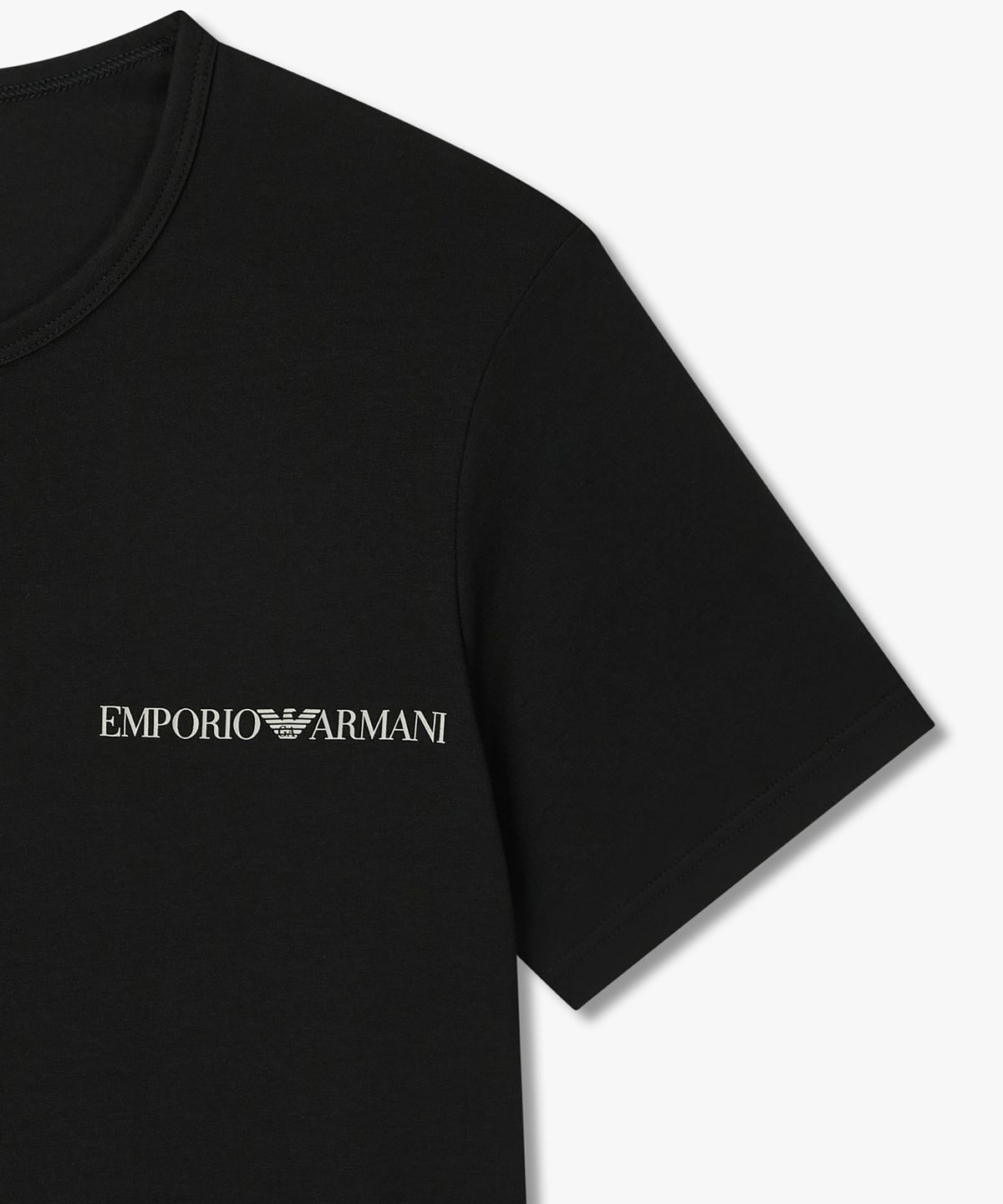엠포리오 아르마니 언더웨어(EMPORIO ARMANI UNDERWEAR) 남성 크루넥 스트레치 라운지 티셔츠_블랙 0816134002
