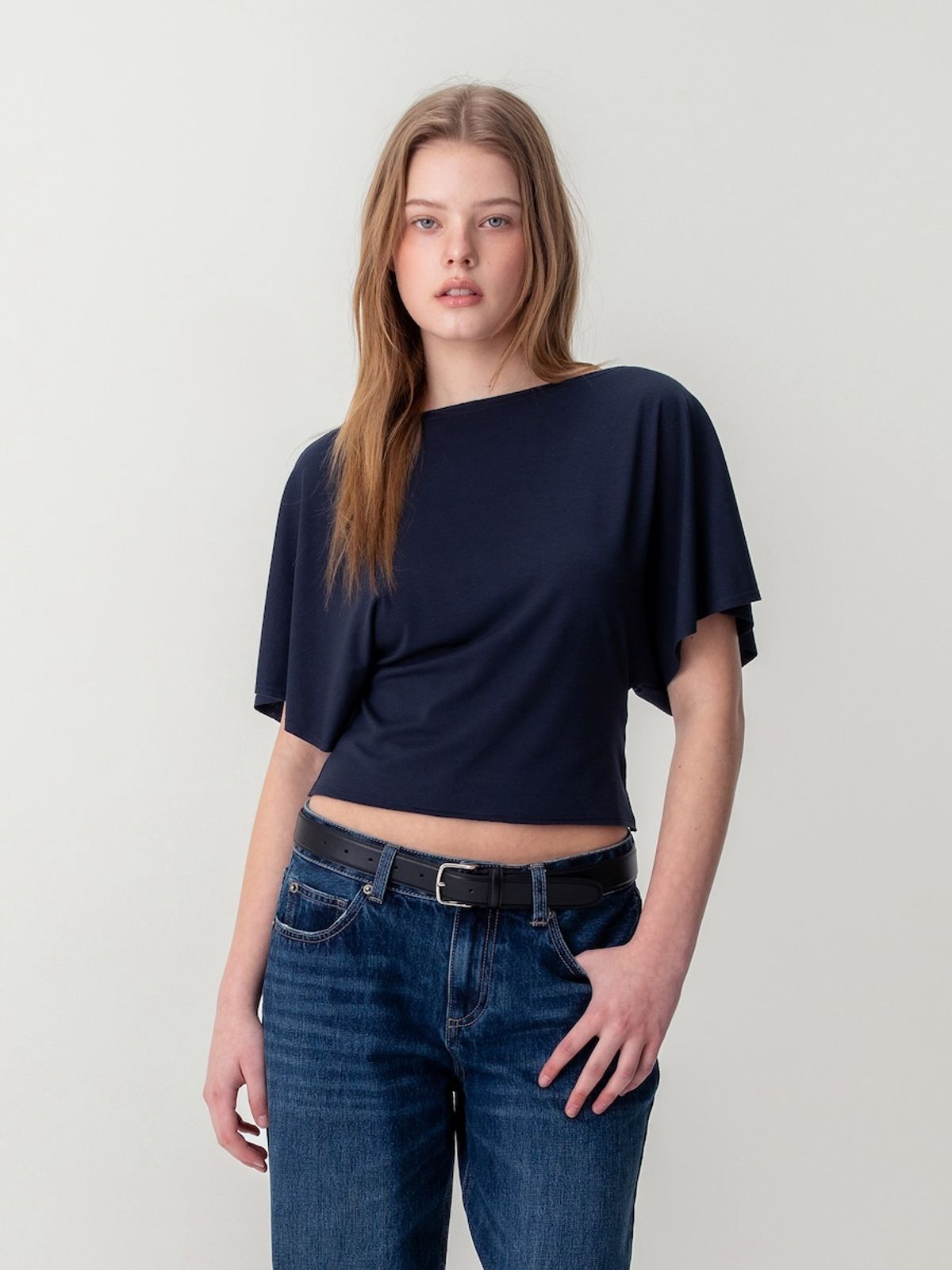 글로니(GLOWNY) CORE HALF TEE (NAVY)