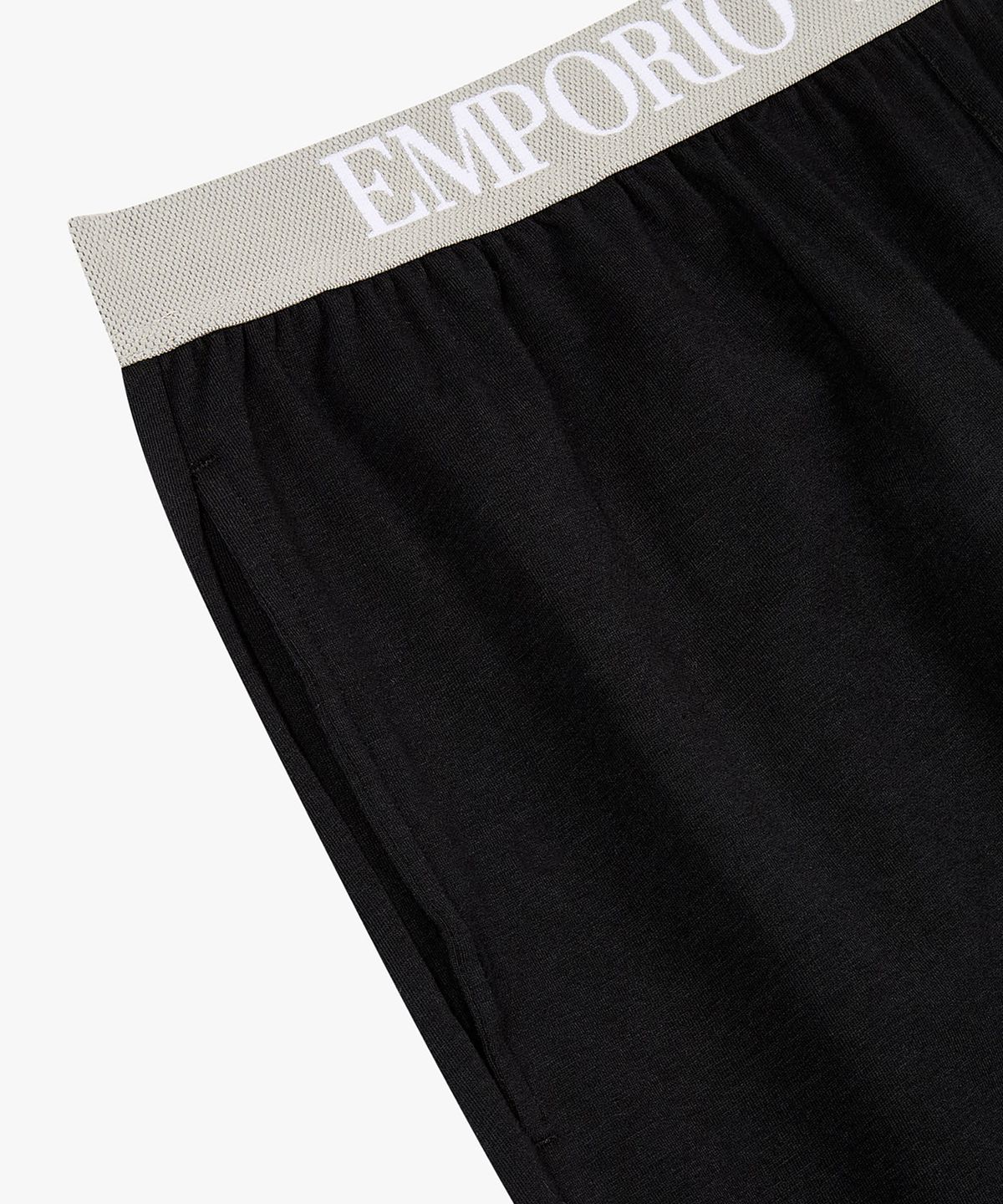 엠포리오 아르마니 언더웨어(EMPORIO ARMANI UNDERWEAR) 남성 빅 자카드 풀 로고 라운지 쇼츠_블랙 0816131023