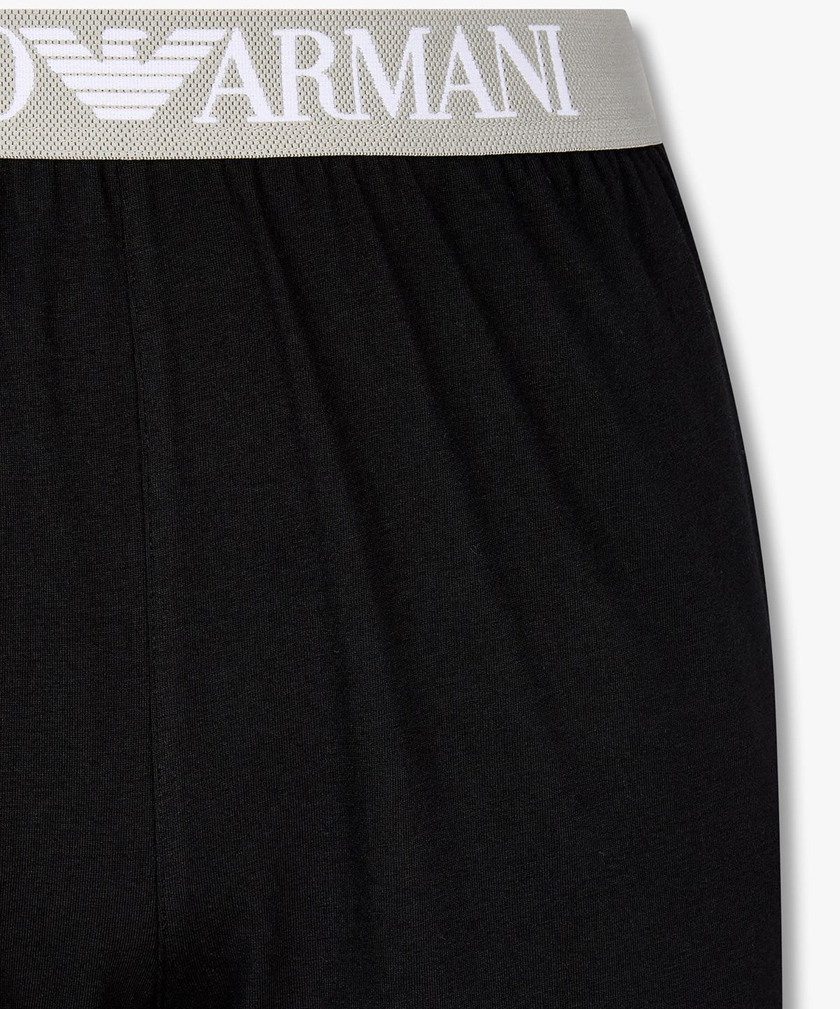 엠포리오 아르마니 언더웨어(EMPORIO ARMANI UNDERWEAR) 남성 빅 자카드 풀 로고 라운지 쇼츠_블랙 0816131023