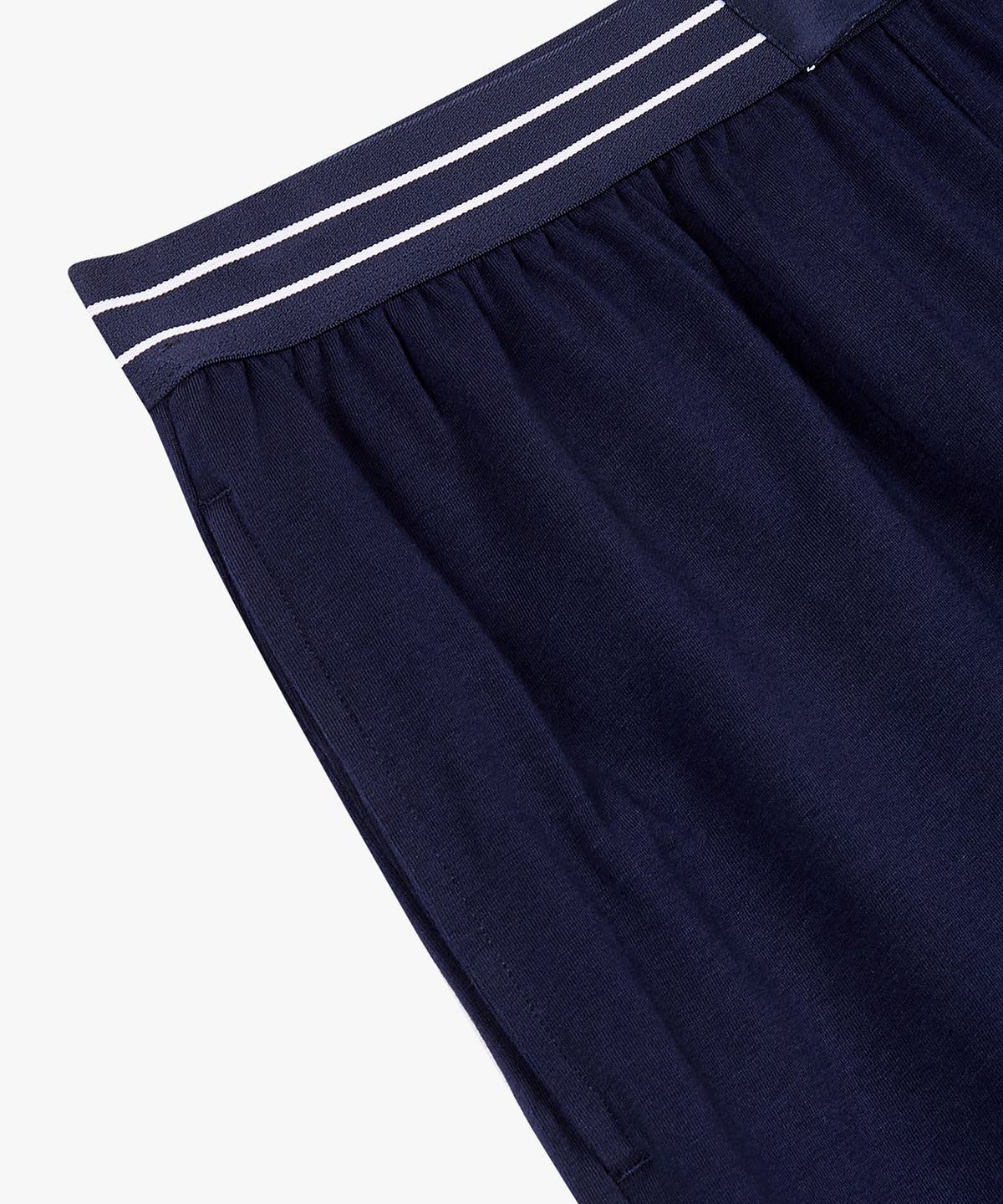엠포리오 아르마니 언더웨어(EMPORIO ARMANI UNDERWEAR) 남성 로고 패치 밴딩 라운지 쇼츠_다크 블루 0816131021