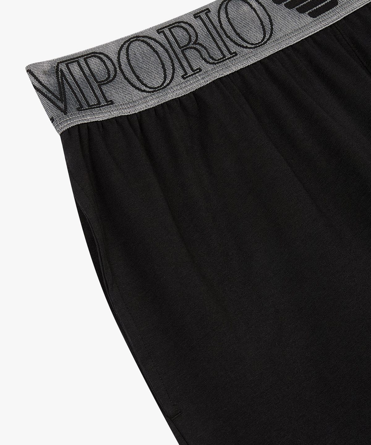 엠포리오 아르마니 언더웨어(EMPORIO ARMANI UNDERWEAR) 남성 아웃라인 로고 라운지 쇼츠_블랙 0816131026