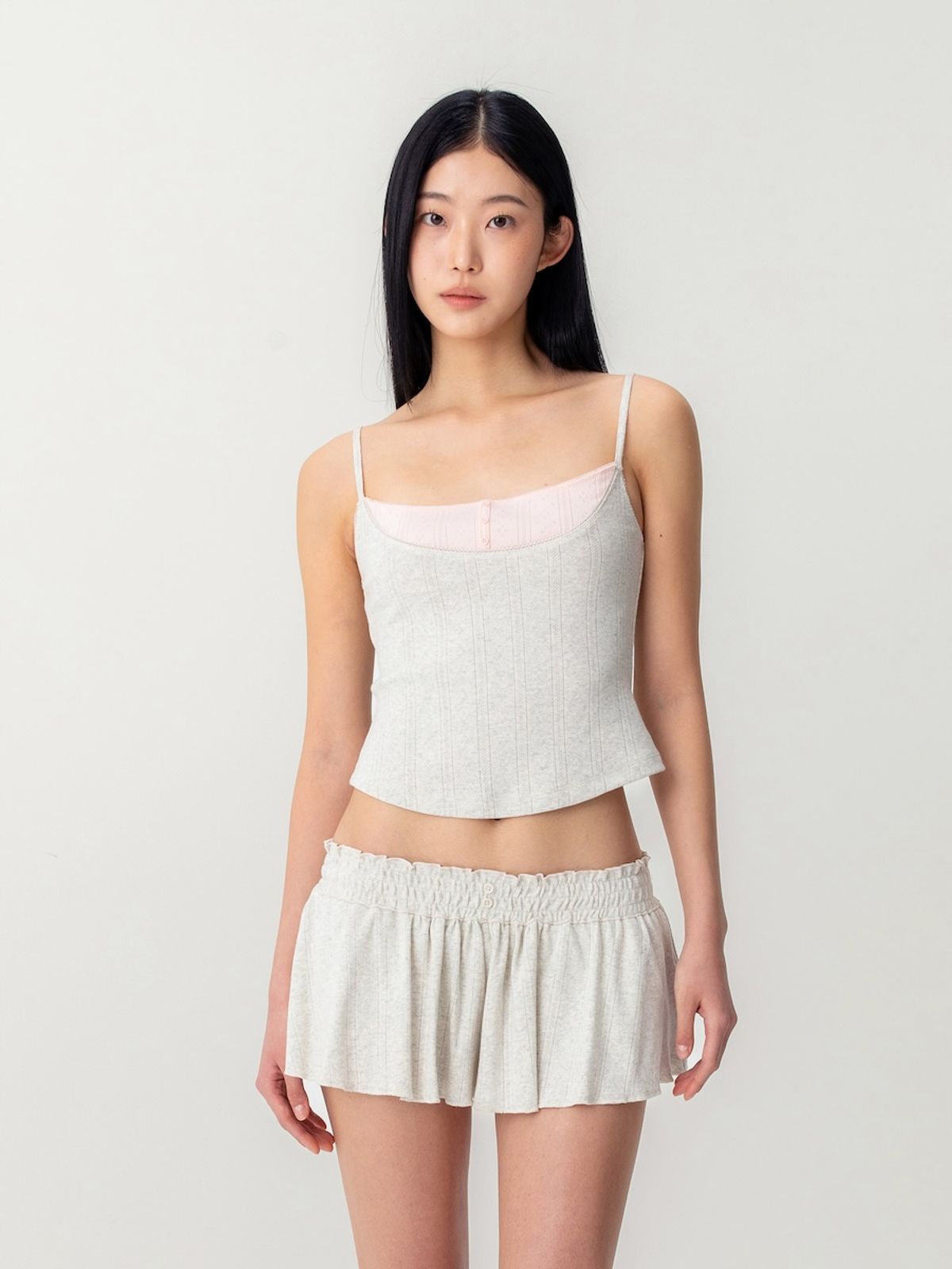 글로니(GLOWNY) HONEY EYELET SHORTS (MELANGE GRAY)