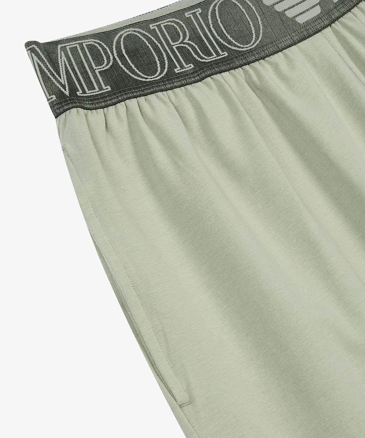 엠포리오 아르마니 언더웨어(EMPORIO ARMANI UNDERWEAR) 남성 아웃라인 로고 라운지 쇼츠_라이트 그린 0816131025