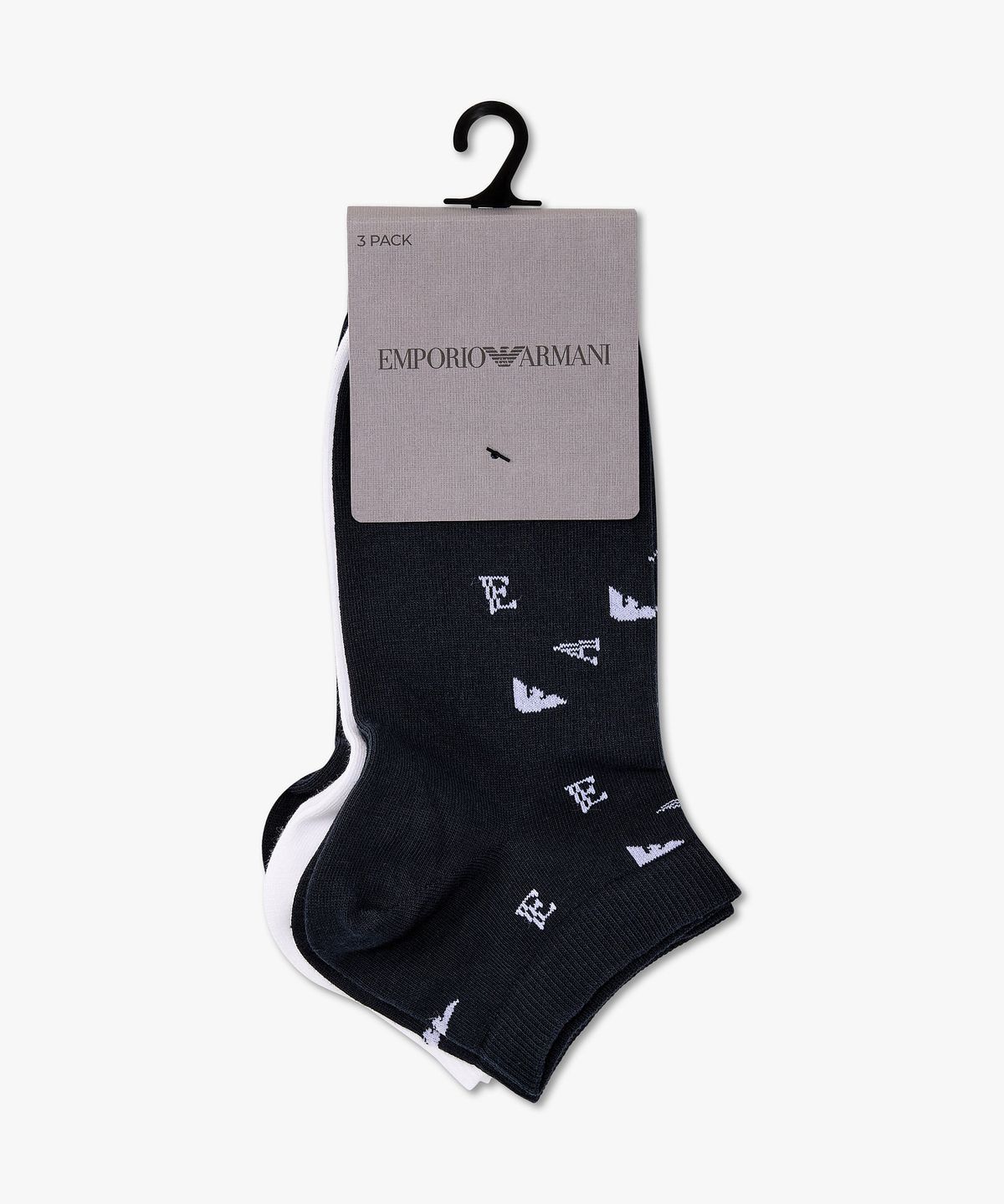 엠포리오 아르마니 언더웨어(EMPORIO ARMANI UNDERWEAR) 남성 이글 로고 스니커즈 삭스 3PACK_멀티 0816145004