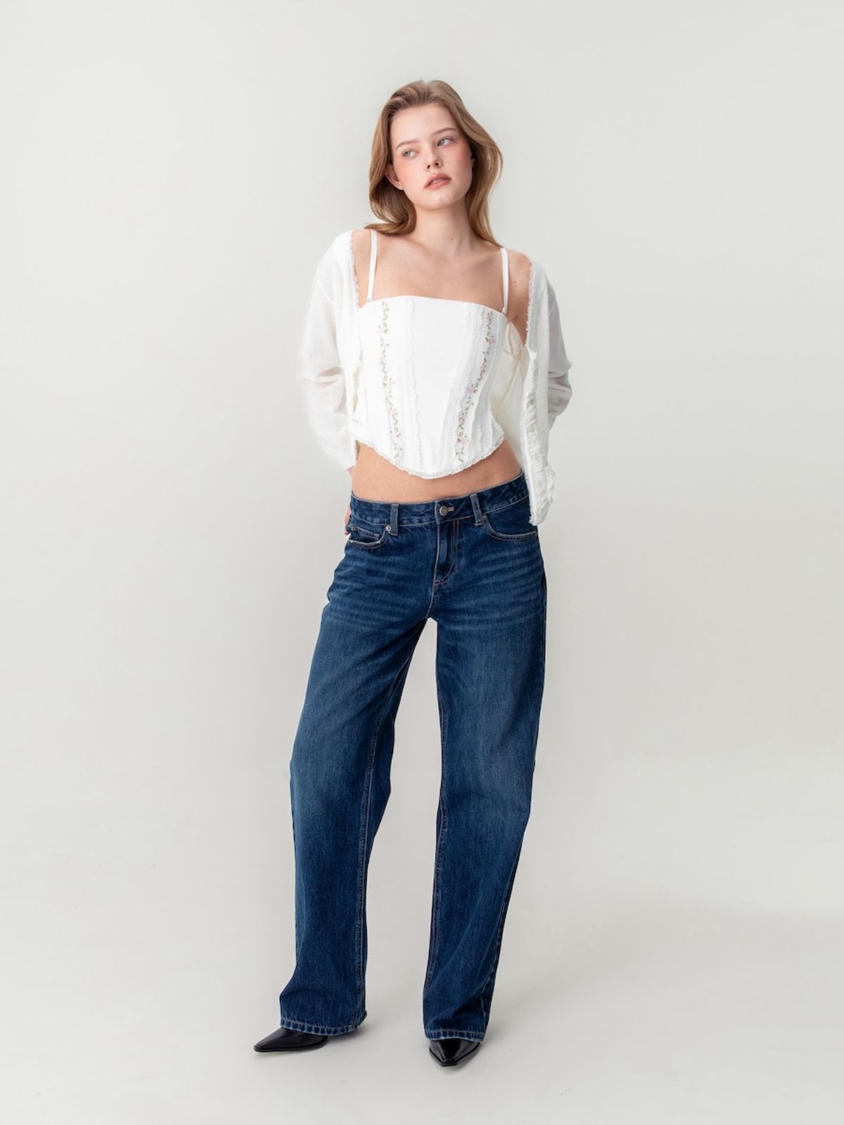 글로니(GLOWNY) SHERBET V-NECK FRINGE CARDIGAN (IVORY)