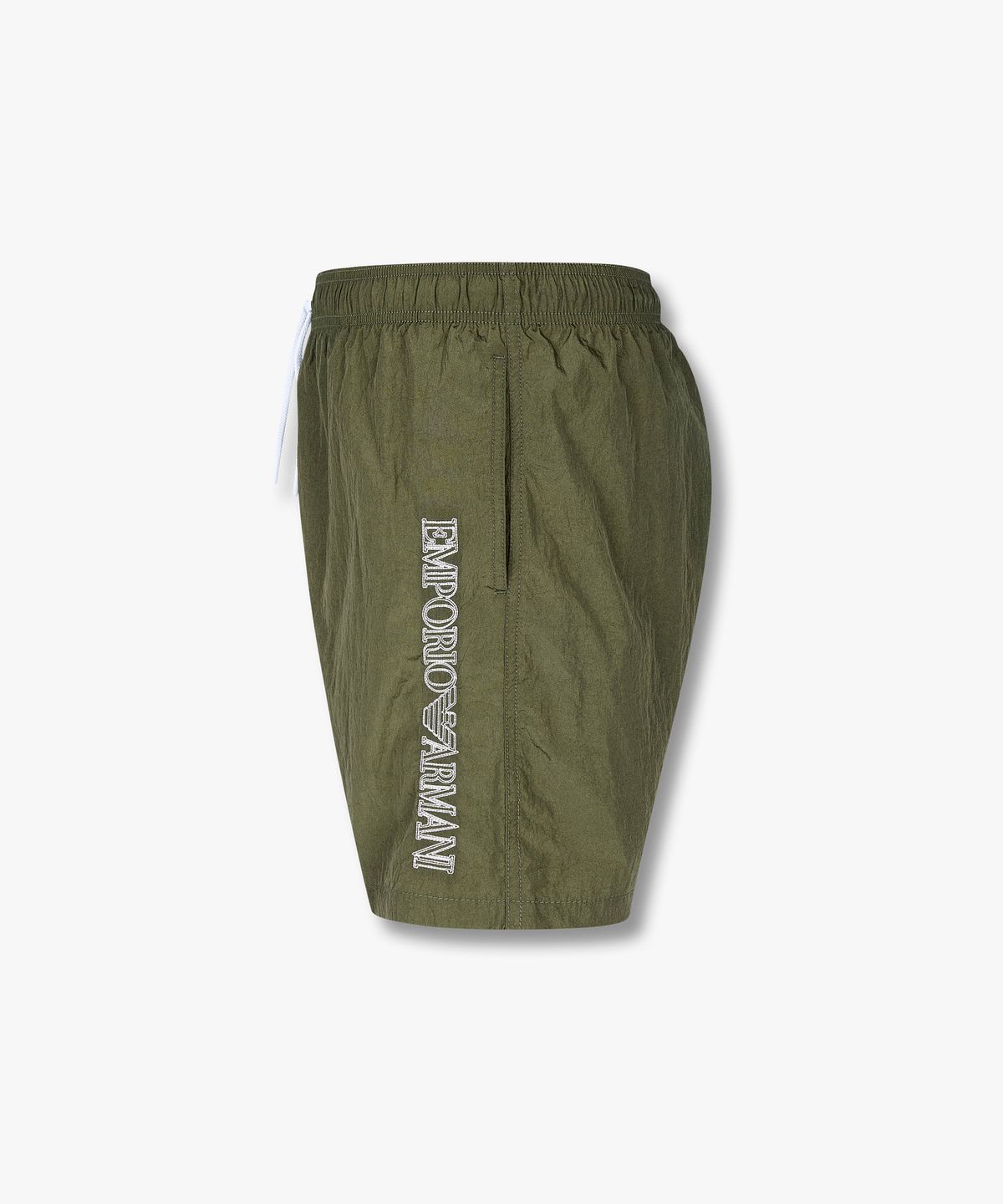 엠포리오 아르마니 언더웨어(EMPORIO ARMANI UNDERWEAR) 남성 스티치 로고 나일론 스윔 쇼츠_올리브 0816121150