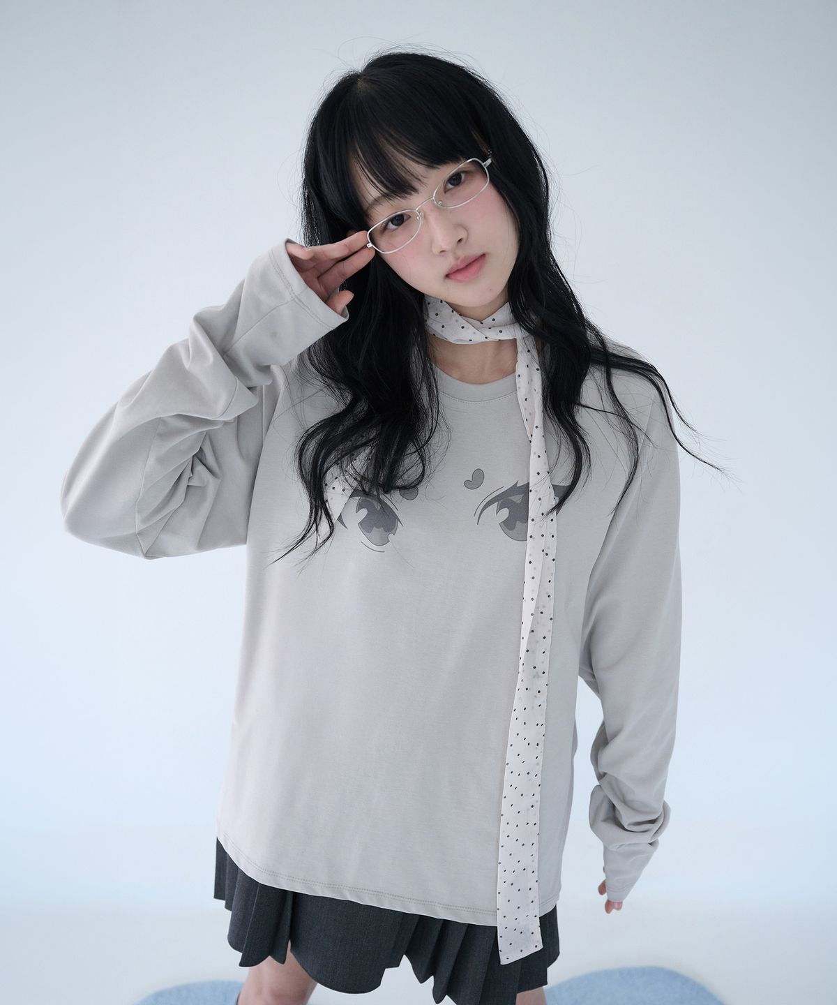 미레코(MIRECO) MIRE EYES RAGLAN T DUSTY GREY