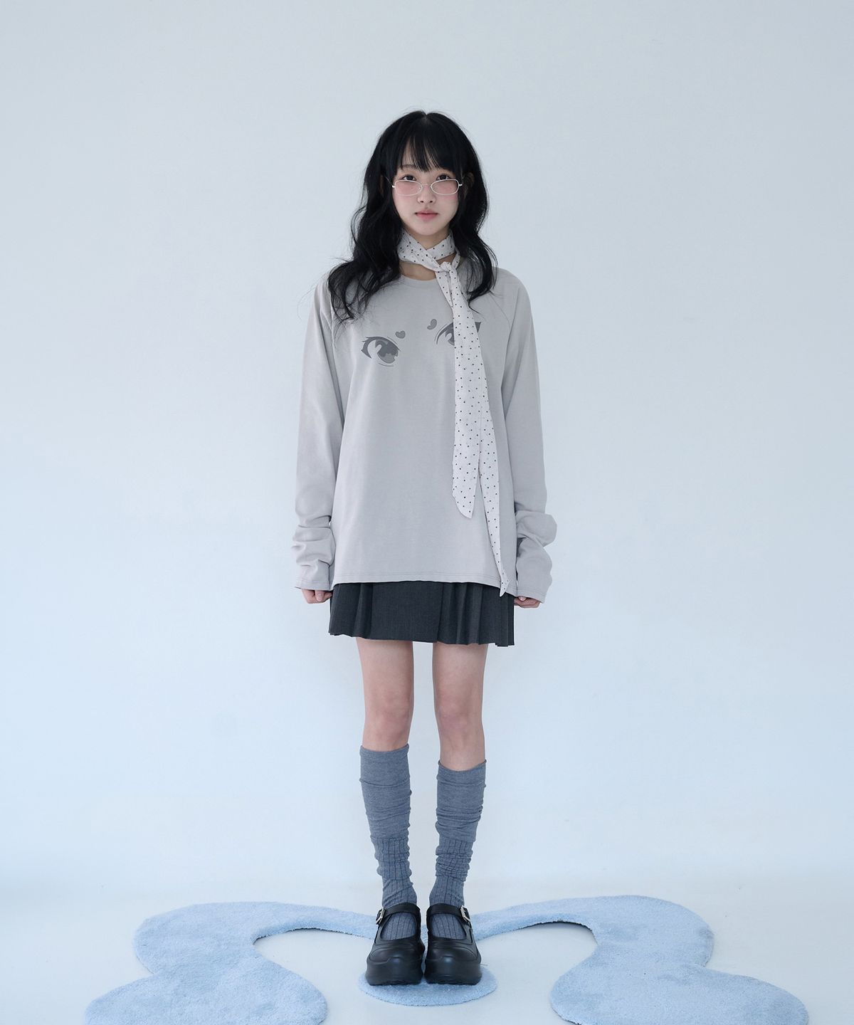 미레코(MIRECO) MIRE EYES RAGLAN T DUSTY GREY