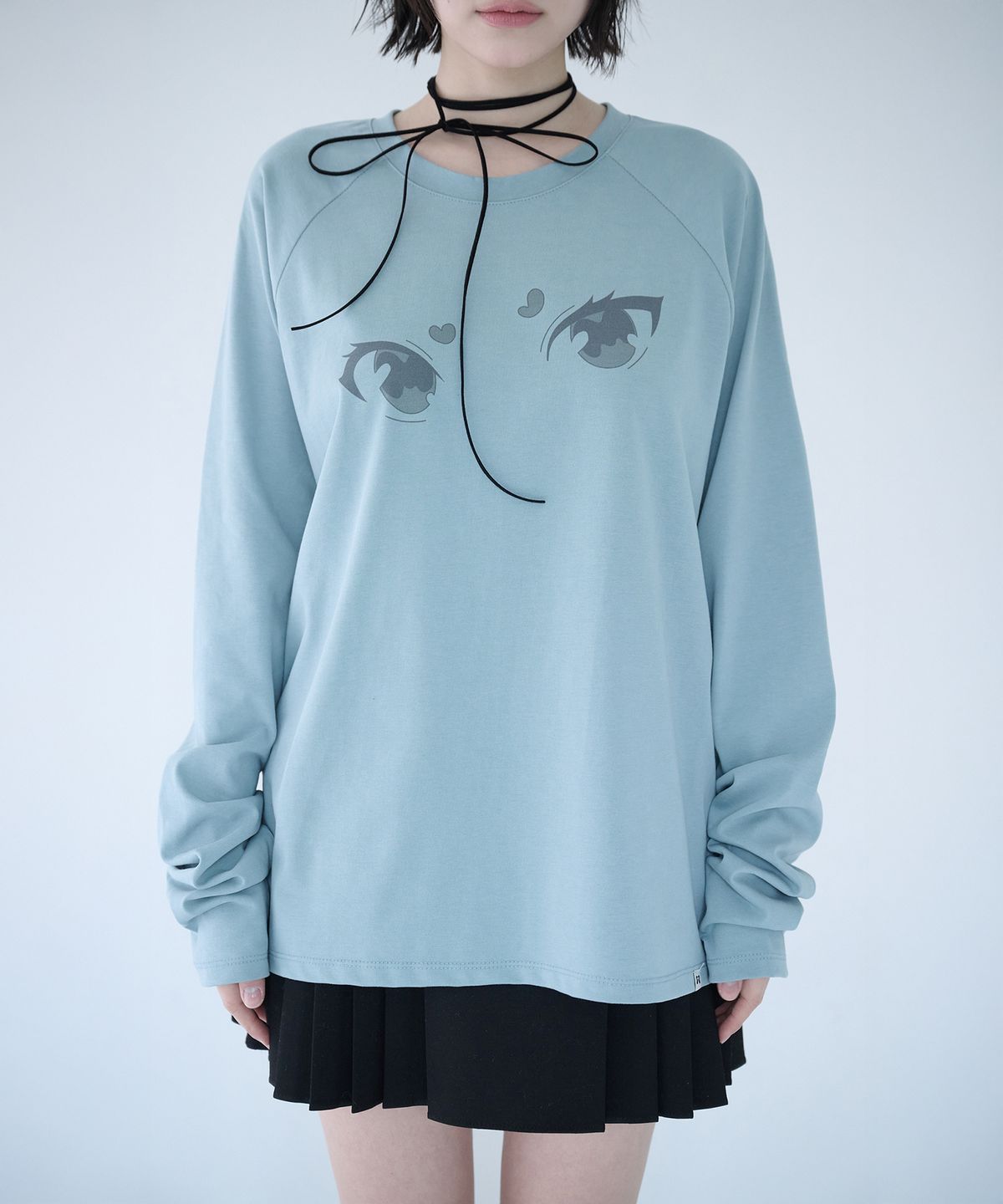 미레코(MIRECO) MIRE EYES RAGLAN T DUSTY BLUE
