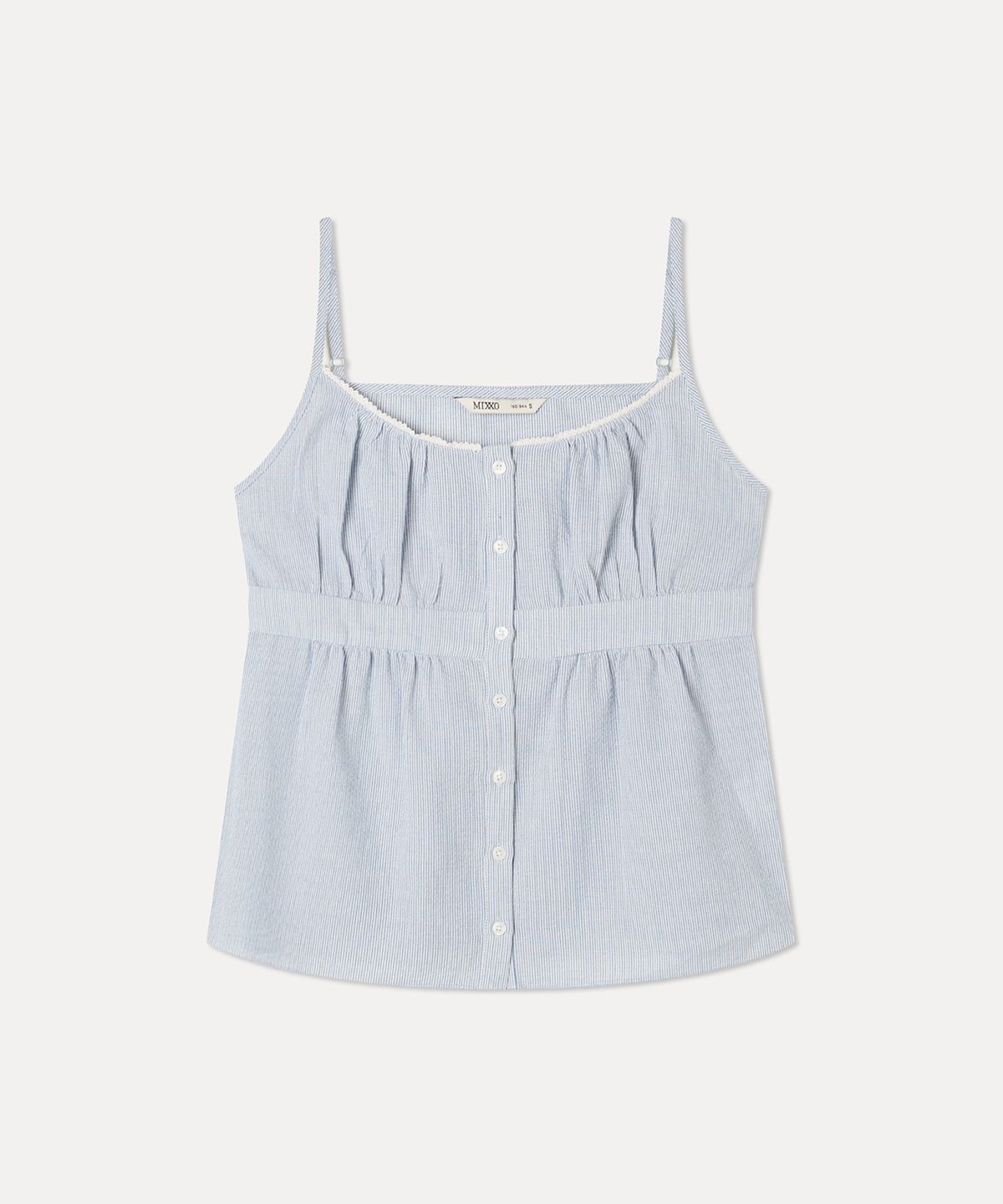 미쏘(MIXXO) 셔링 나시 블라우스_MIWBNG402G