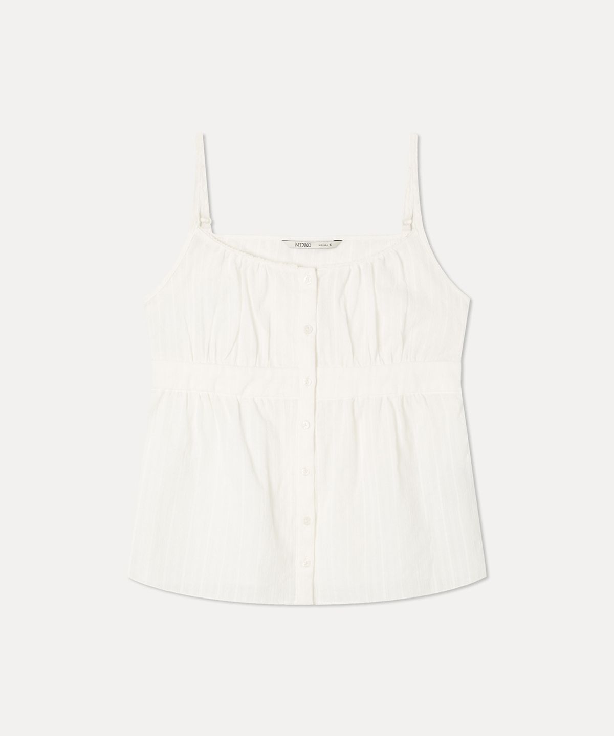 미쏘(MIXXO) 셔링 나시 블라우스_MIWBNG402G
