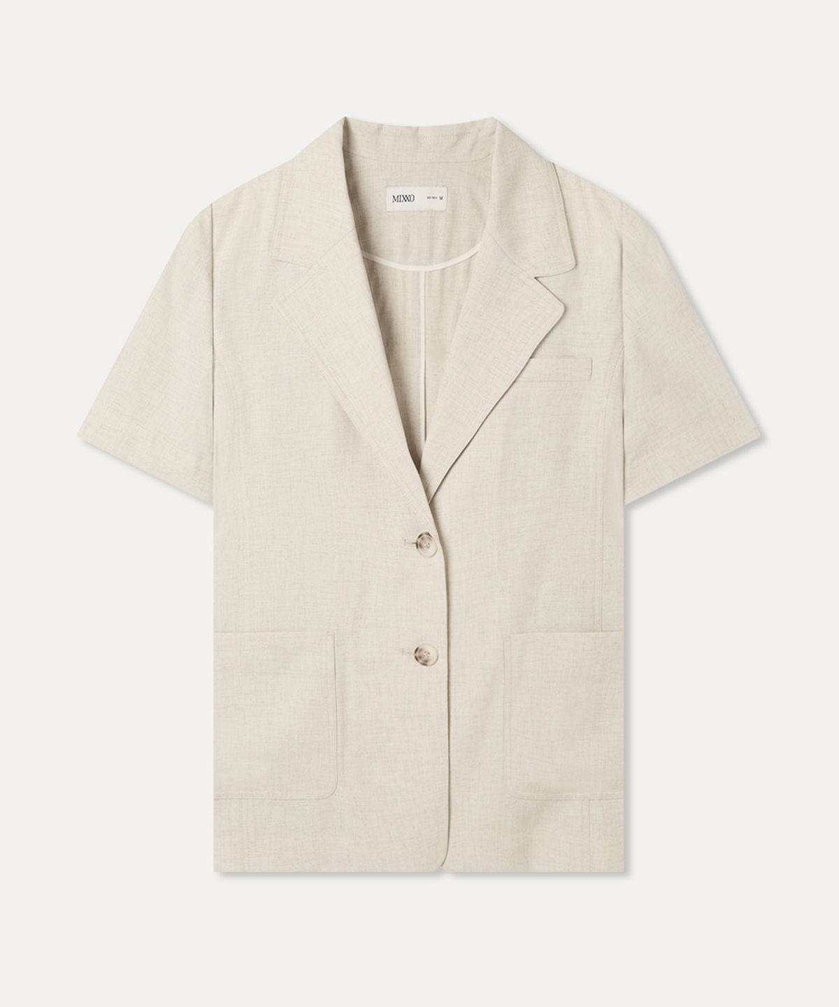 미쏘(MIXXO) 링클프리 테일러드 세미 오버핏 반팔자켓