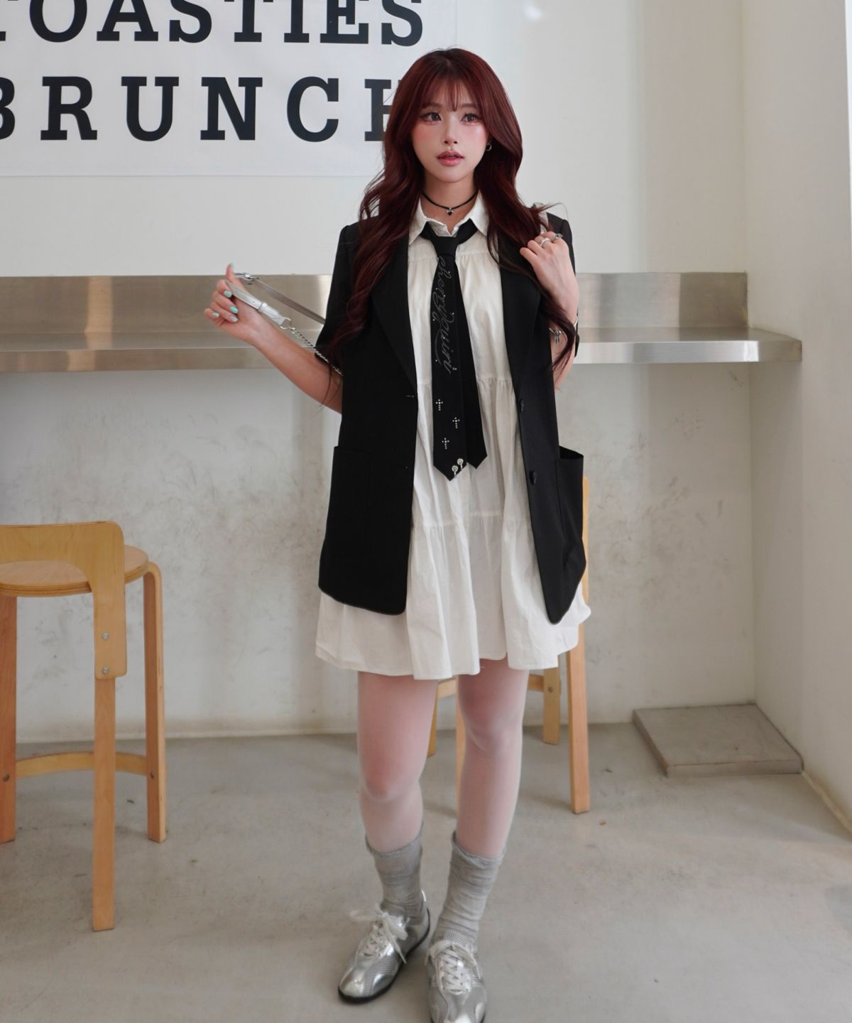 미쏘(MIXXO) 링클프리 테일러드 세미 오버핏 반팔자켓