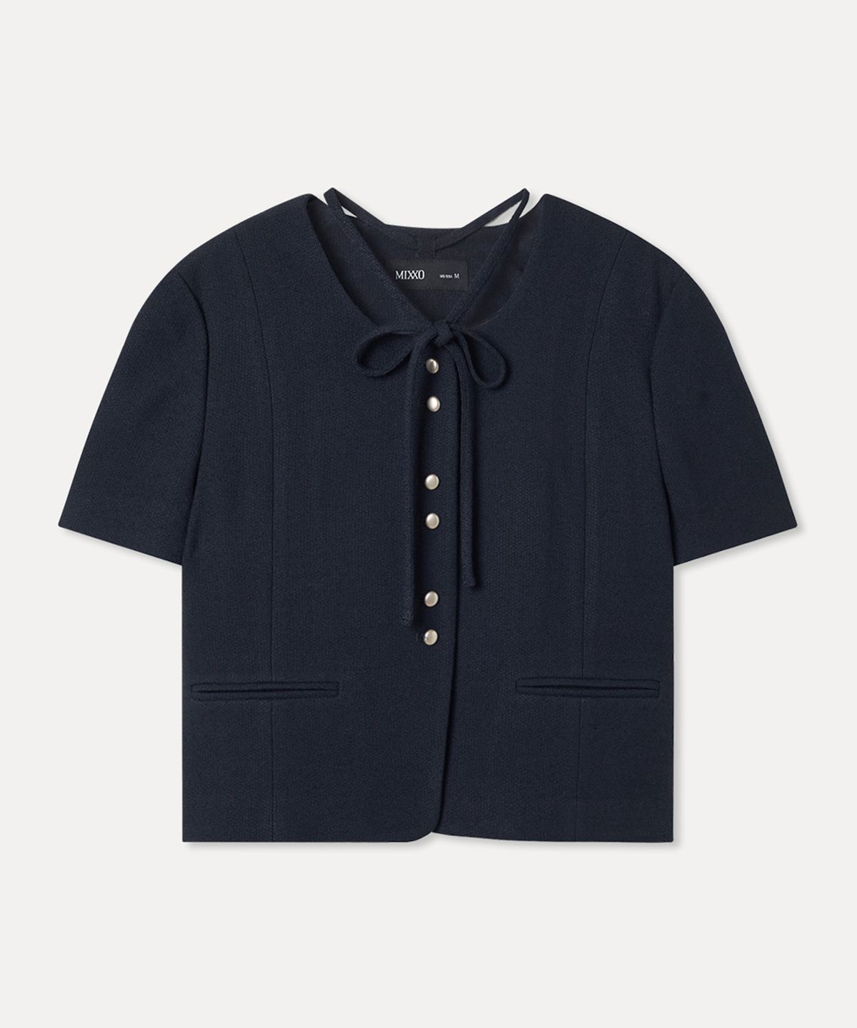 미쏘(MIXXO) 트위드 버튼 반팔자켓_MIWJKG55PB