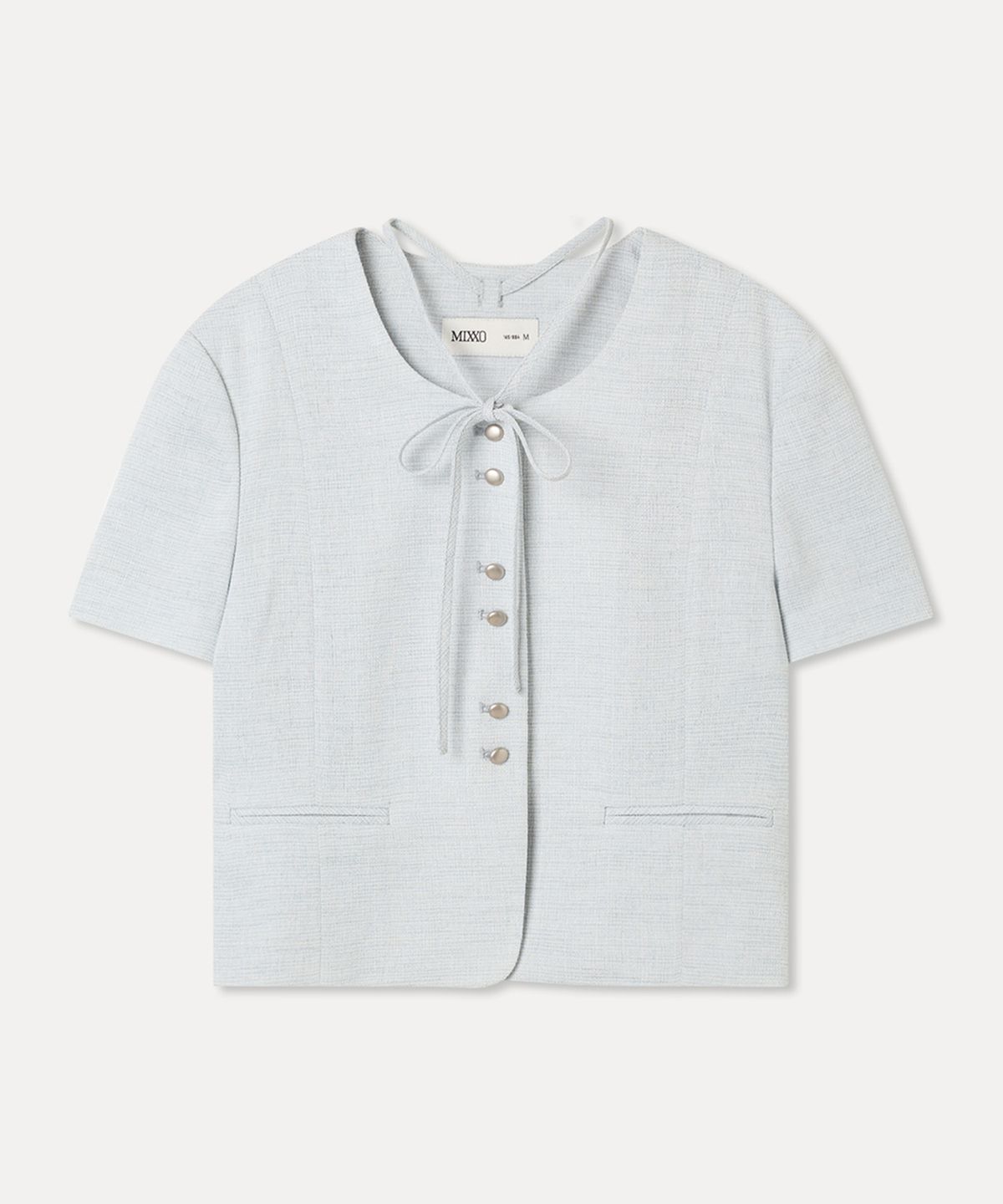 미쏘(MIXXO) 트위드 버튼 반팔자켓_MIWJKG55PB