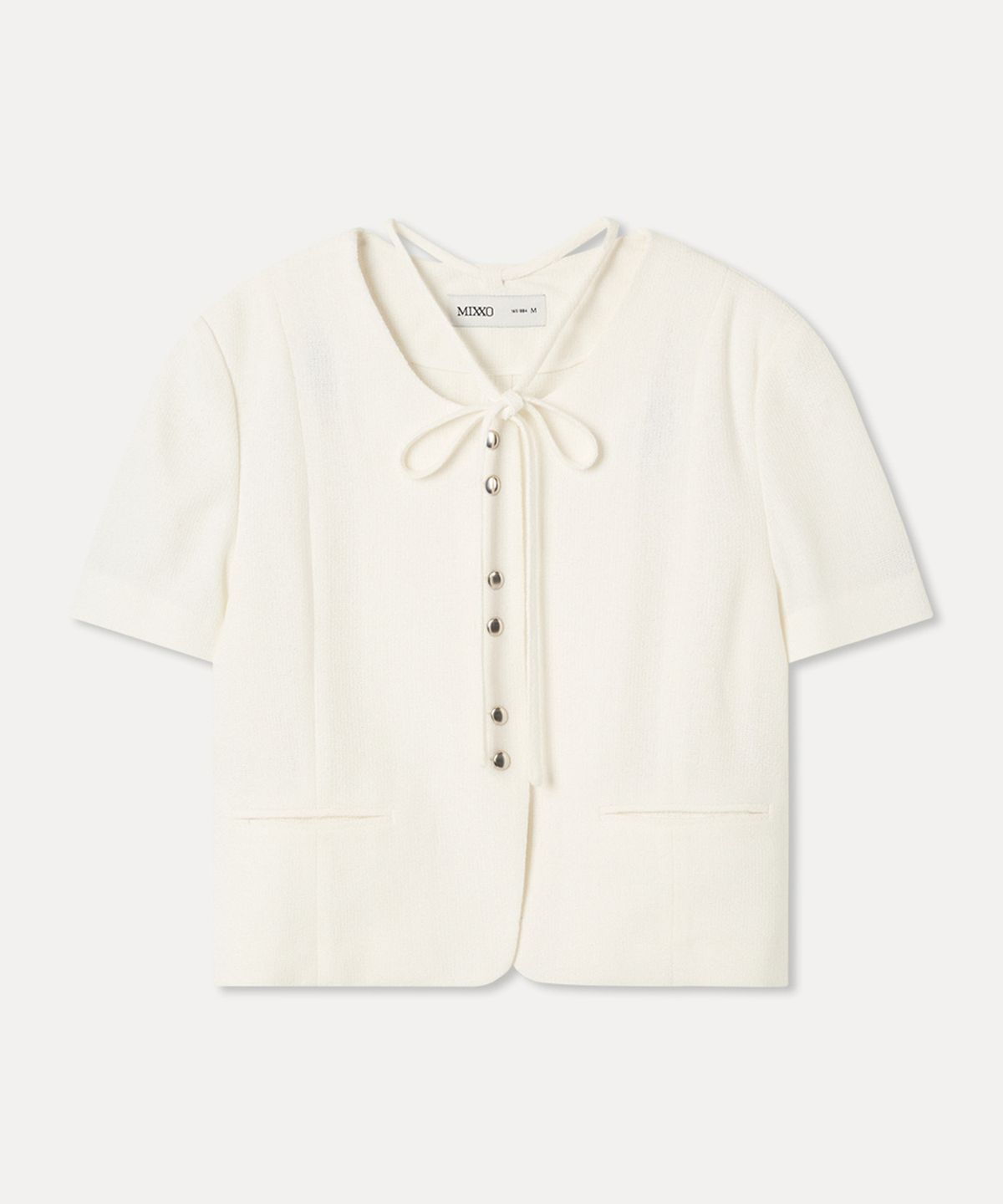 미쏘(MIXXO) 트위드 버튼 반팔자켓_MIWJKG55PB