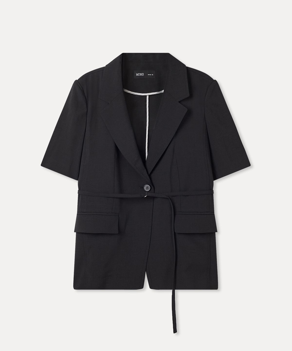 미쏘(MIXXO) 테일러드 벨티드 반팔자켓