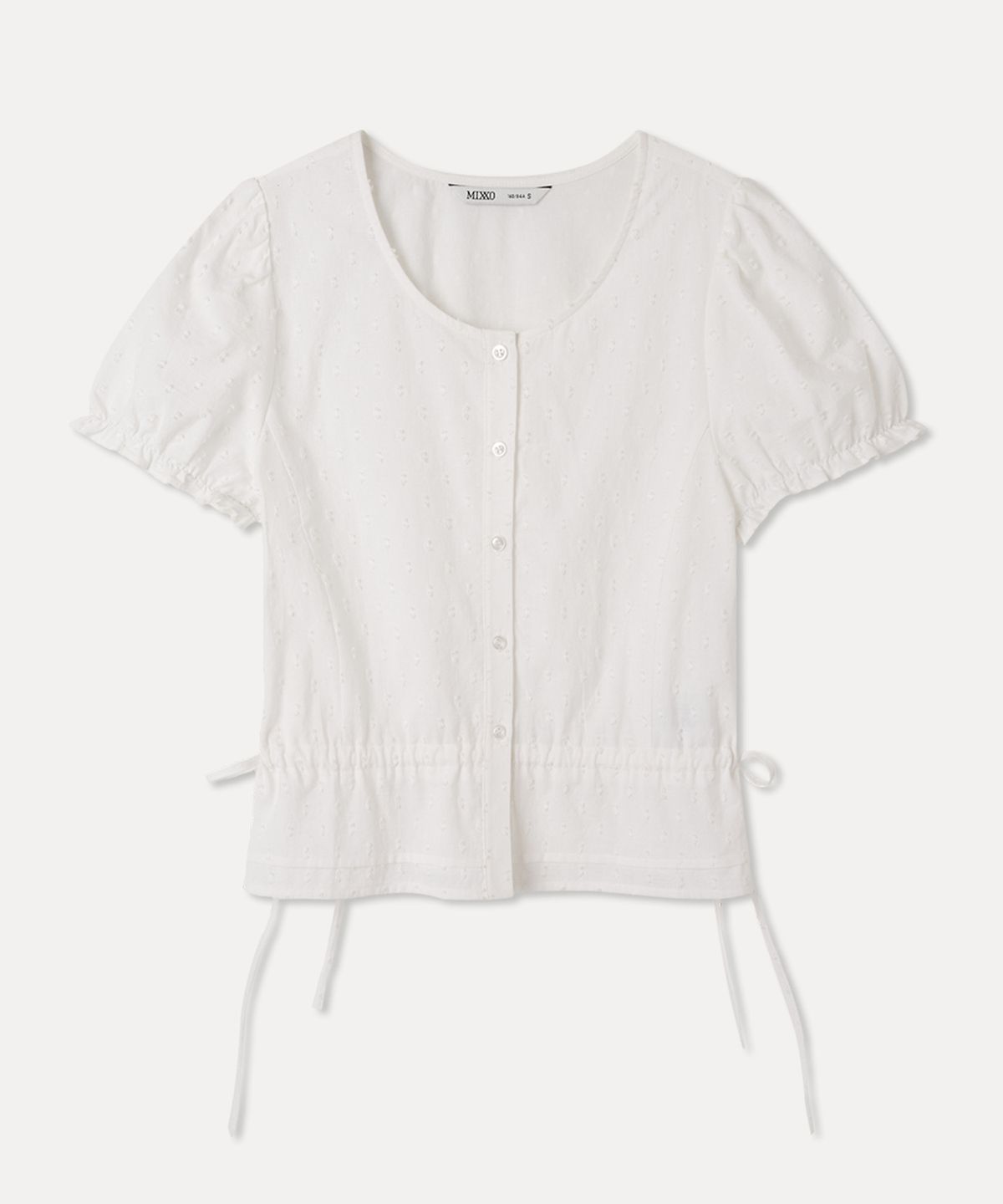 미쏘(MIXXO) 스트링 프릴 블라우스_MIWBWG512G MIWBWG75QG