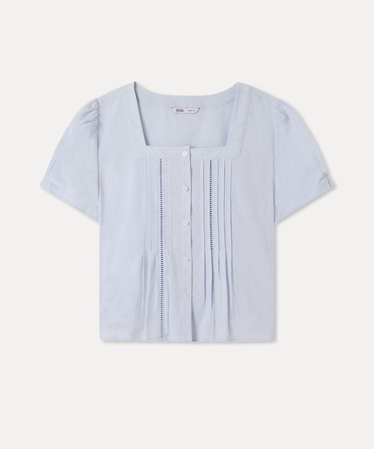 미쏘(MIXXO) 스퀘어넥 핀턱 블라우스