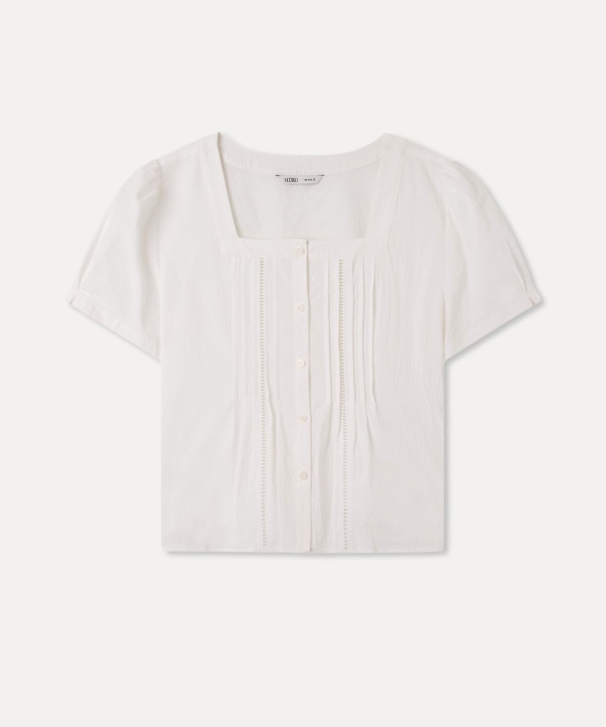 미쏘(MIXXO) 스퀘어넥 핀턱 블라우스